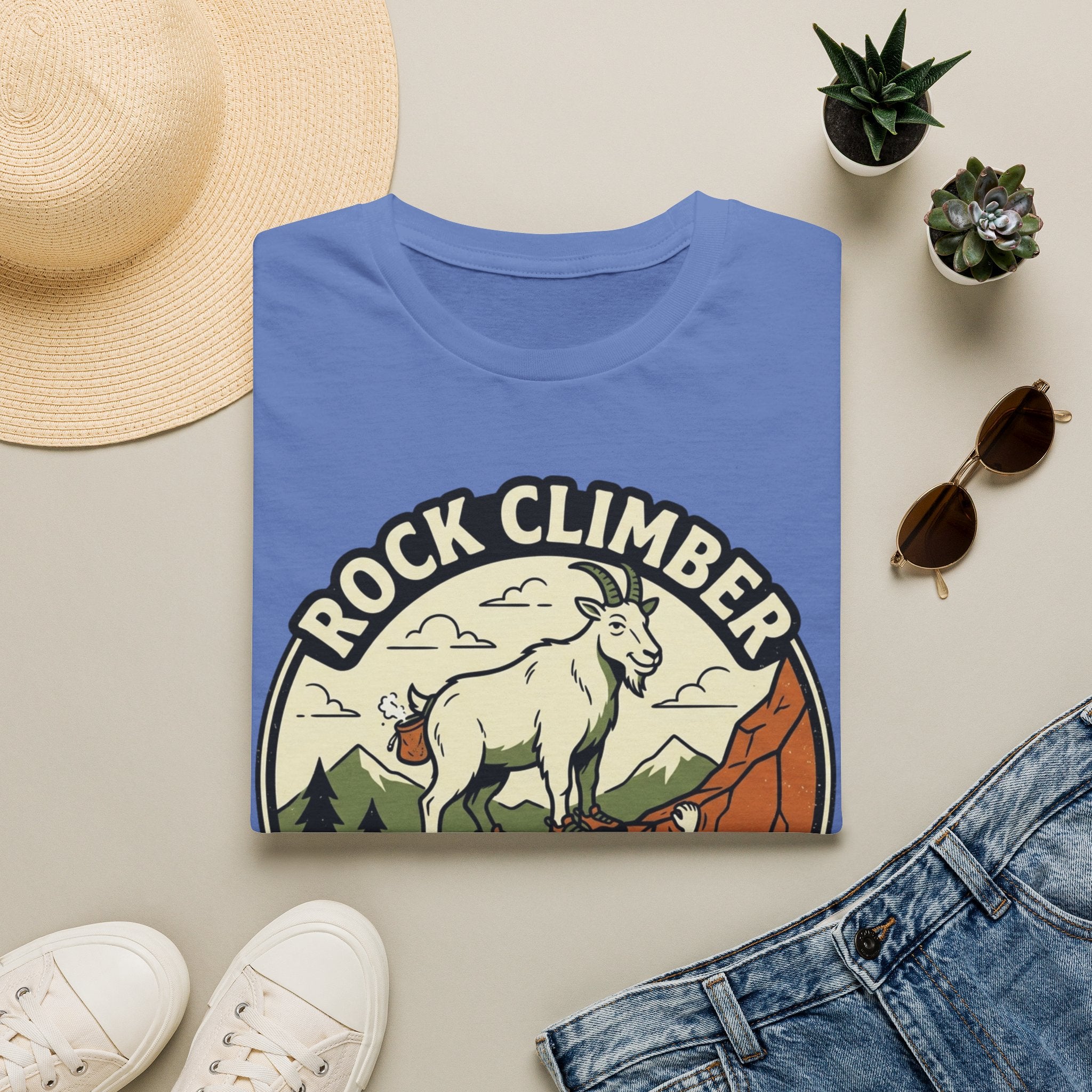 Rock Climber Mountain Goat T-Shirt