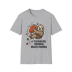 Technically Climbing Mostly Hanging Sloth Climbing T-Shirt