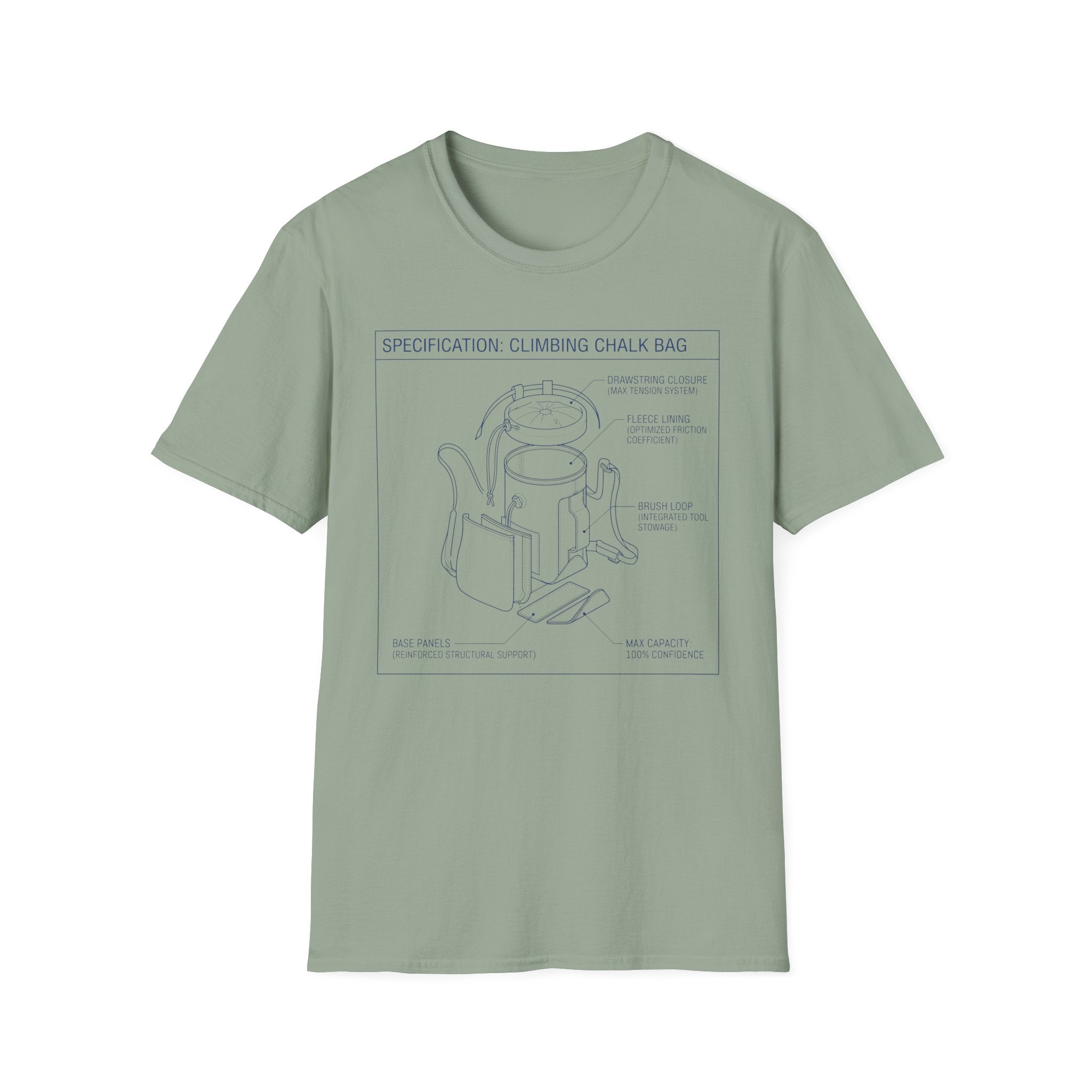 Chalk Bag Specs. Climbing T-Shirt