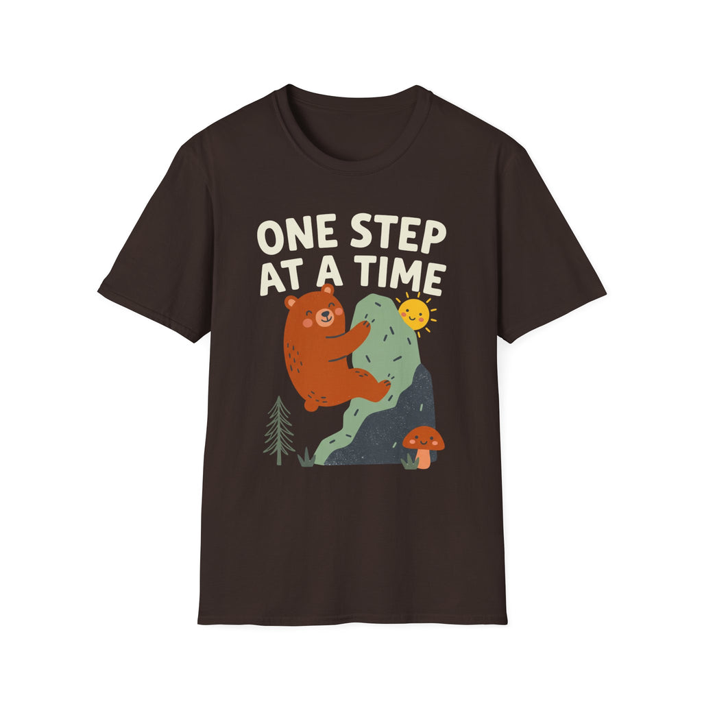 One Step at a Time Cute Bear Climbing T-Shirt
