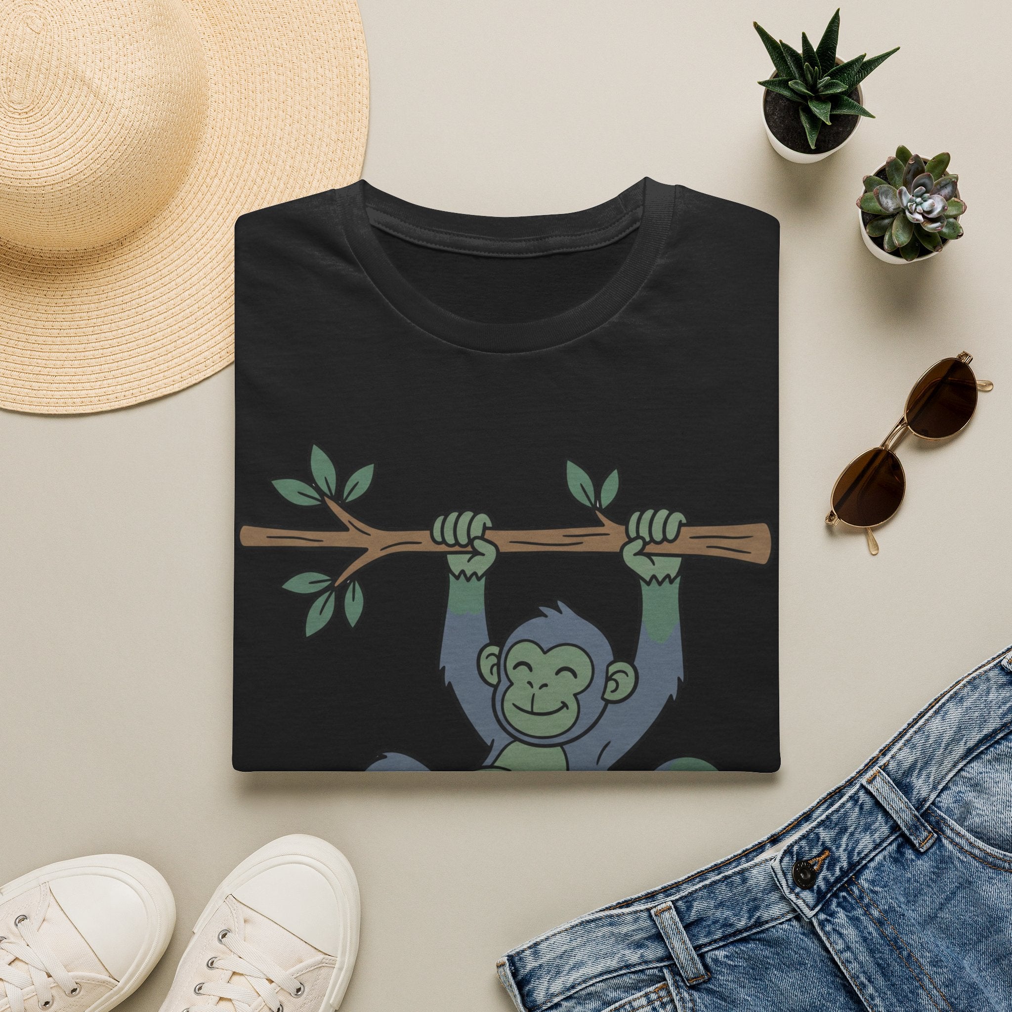 Cute Monkey Climbing T-Shirt