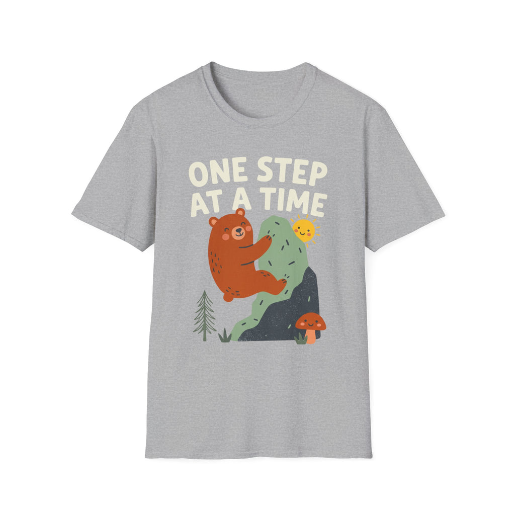 One Step at a Time Cute Bear Climbing T-Shirt