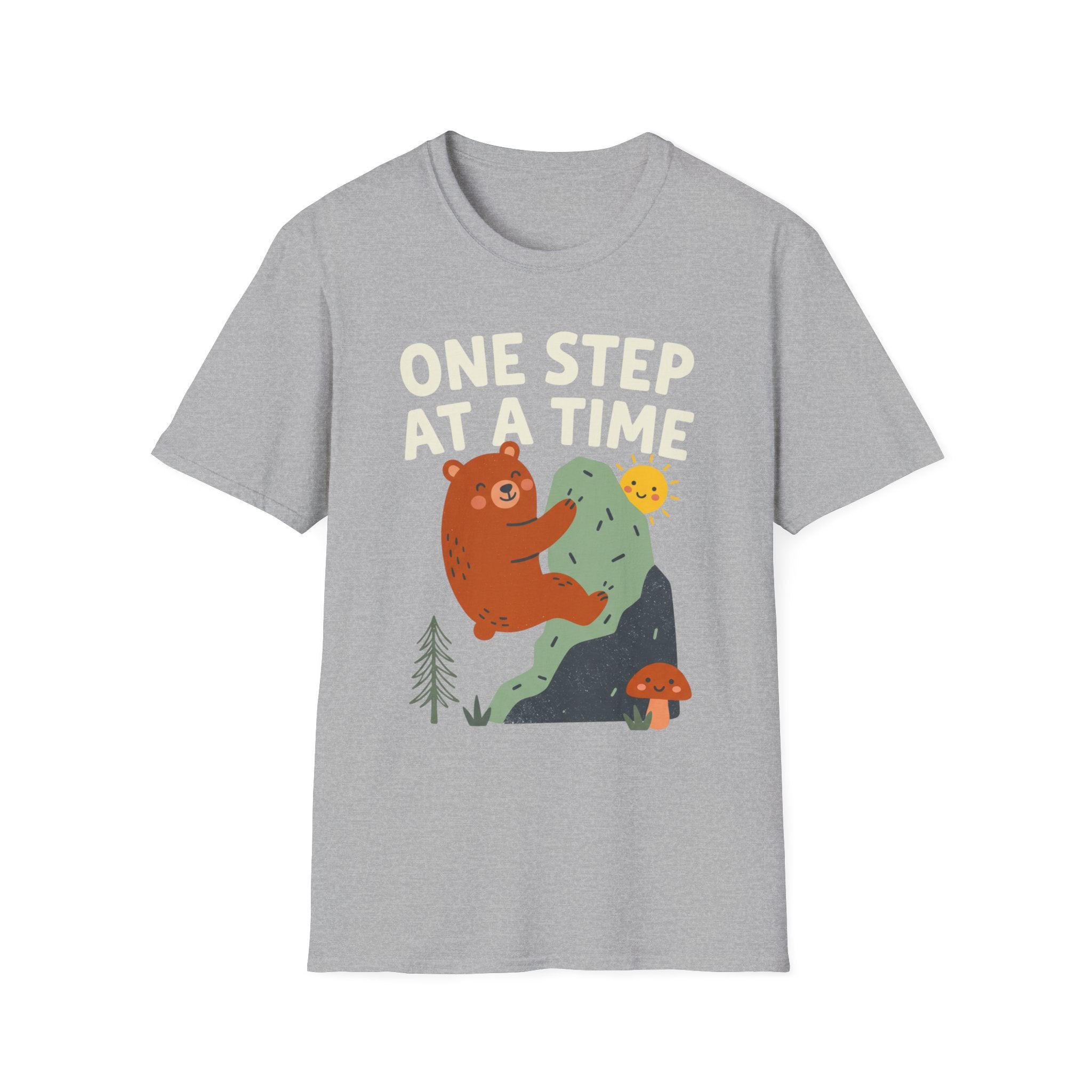 One Step at a Time Cute Bear Climbing T-Shirt