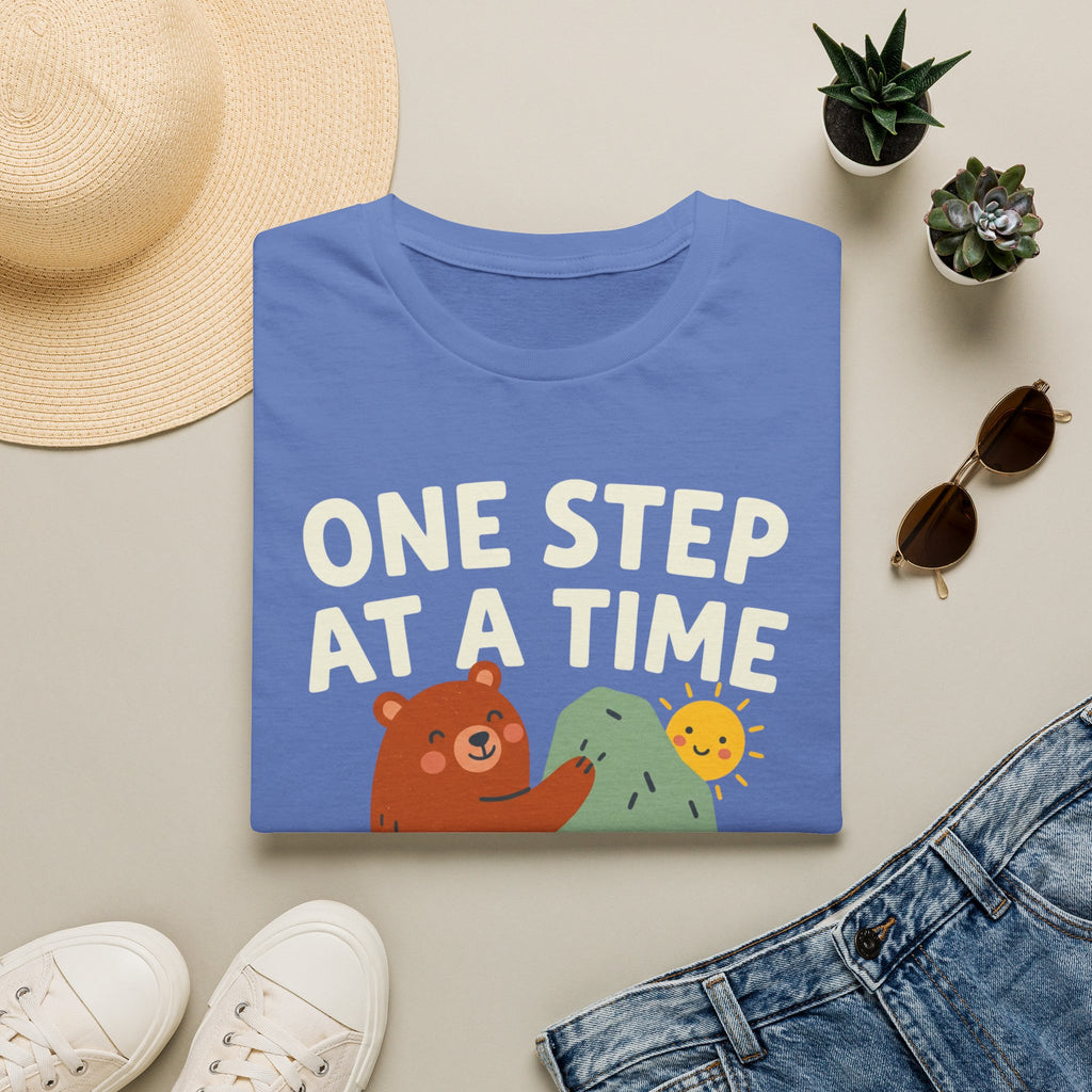One Step at a Time Cute Bear Climbing T-Shirt