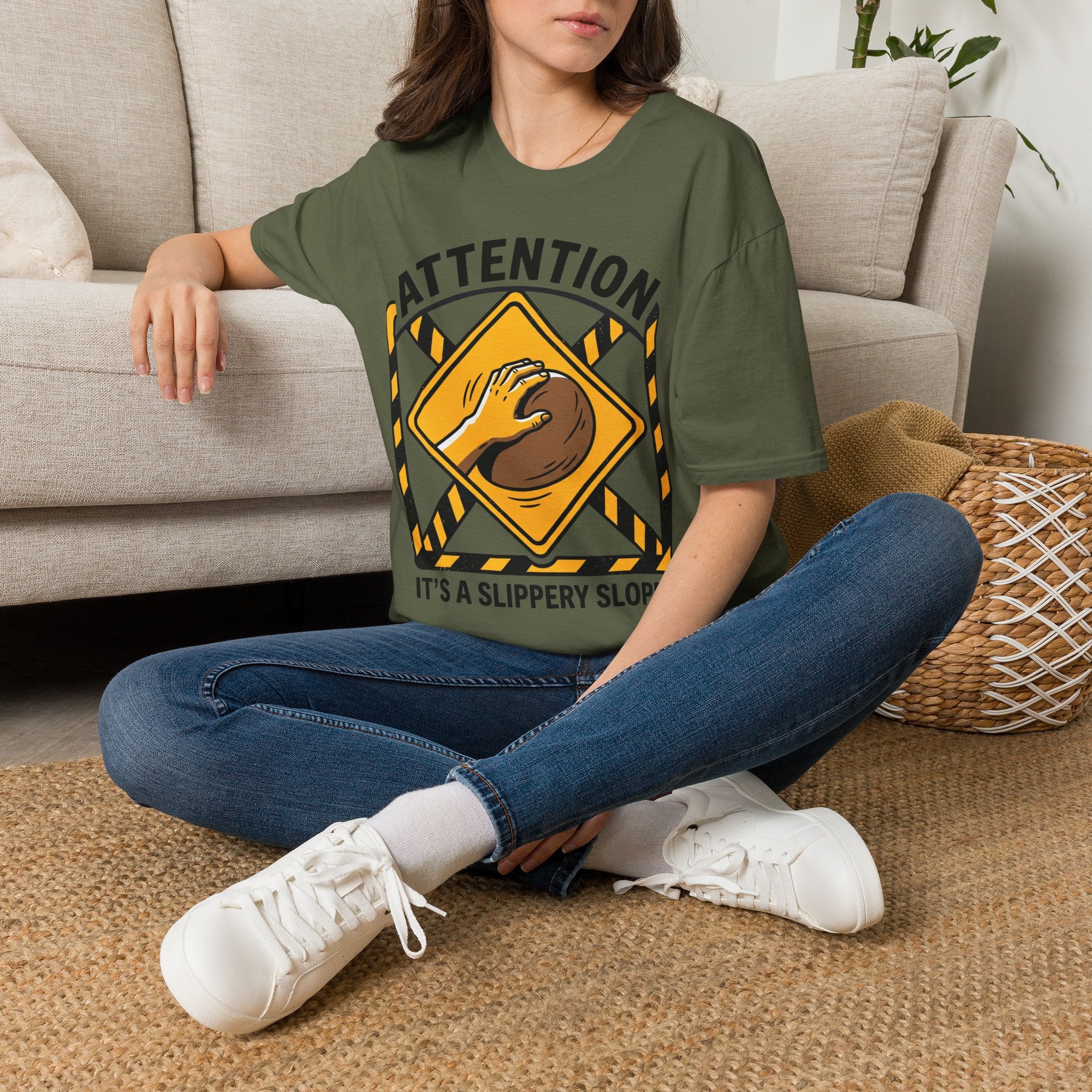 Attention It's a Slippery Sloper Climbing T-Shirt