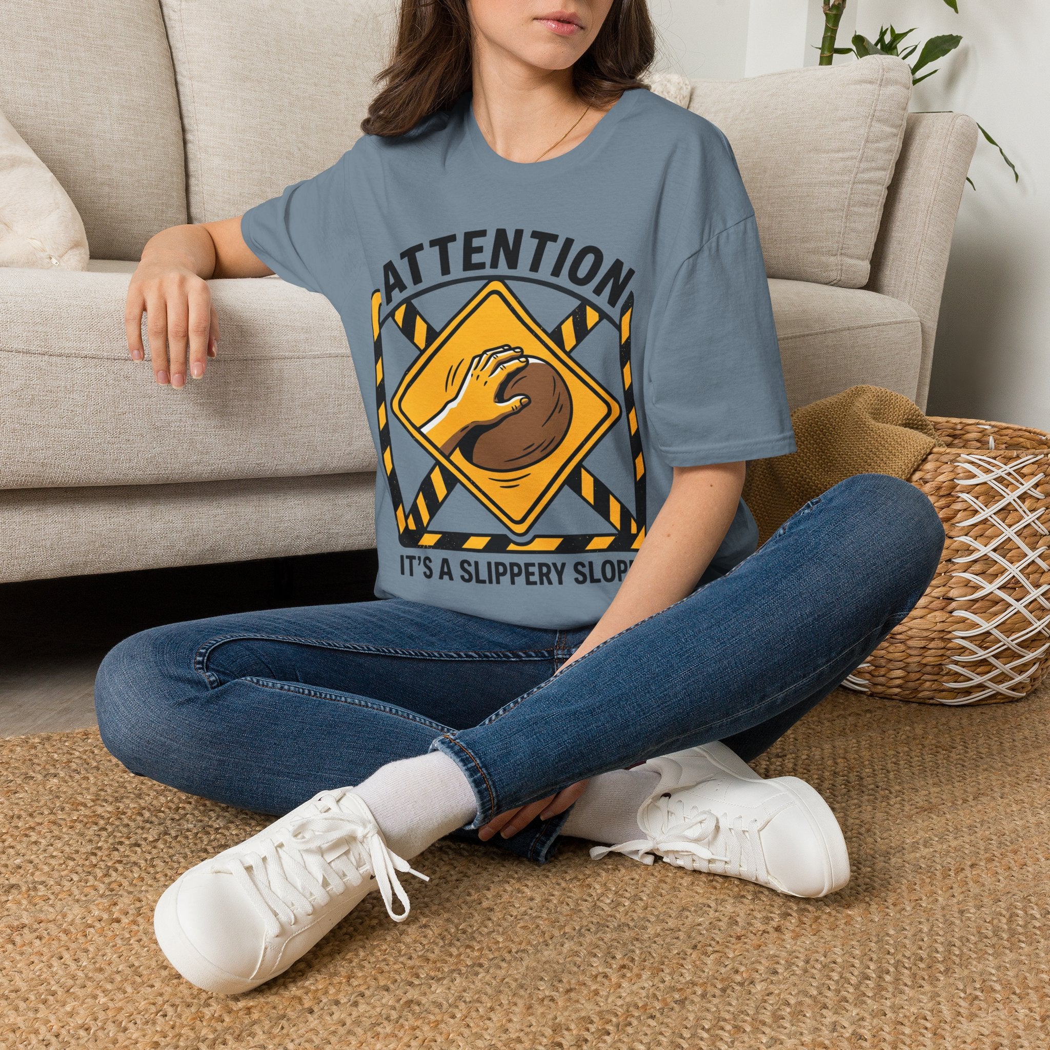 Attention It's a Slippery Sloper Climbing T-Shirt