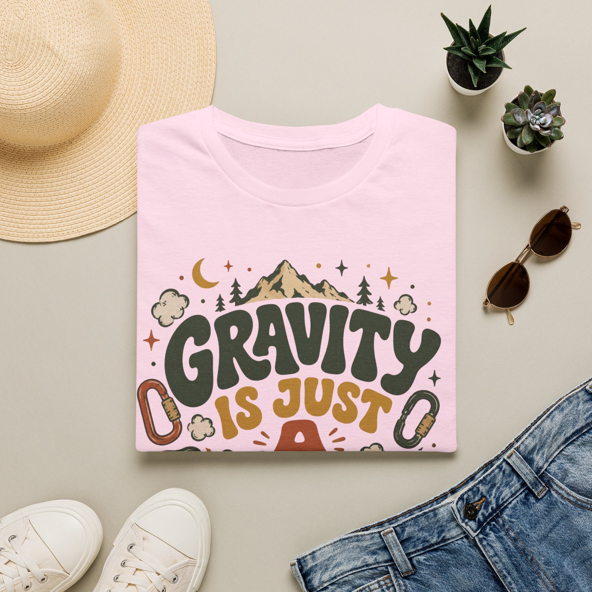 Gravity is Just a Suggestion Climbing T-Shirt
