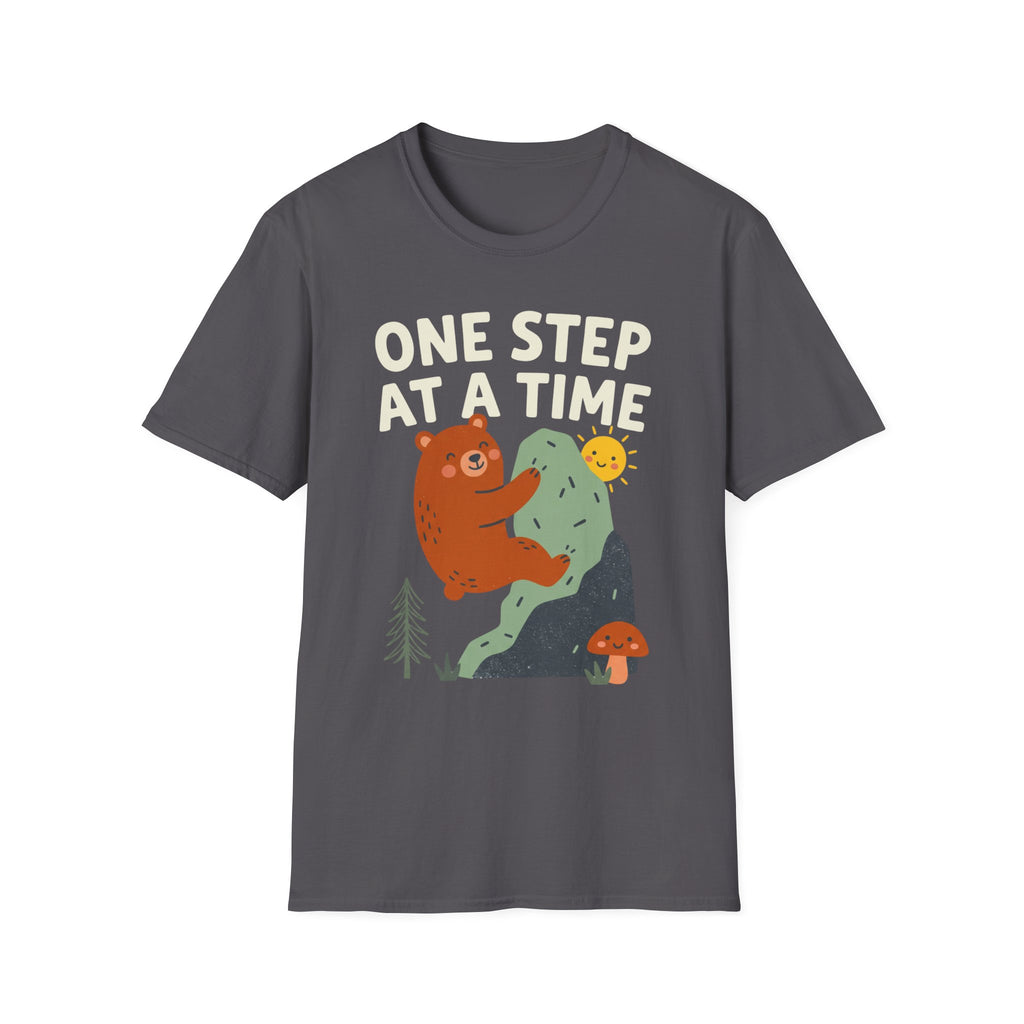 One Step at a Time Cute Bear Climbing T-Shirt