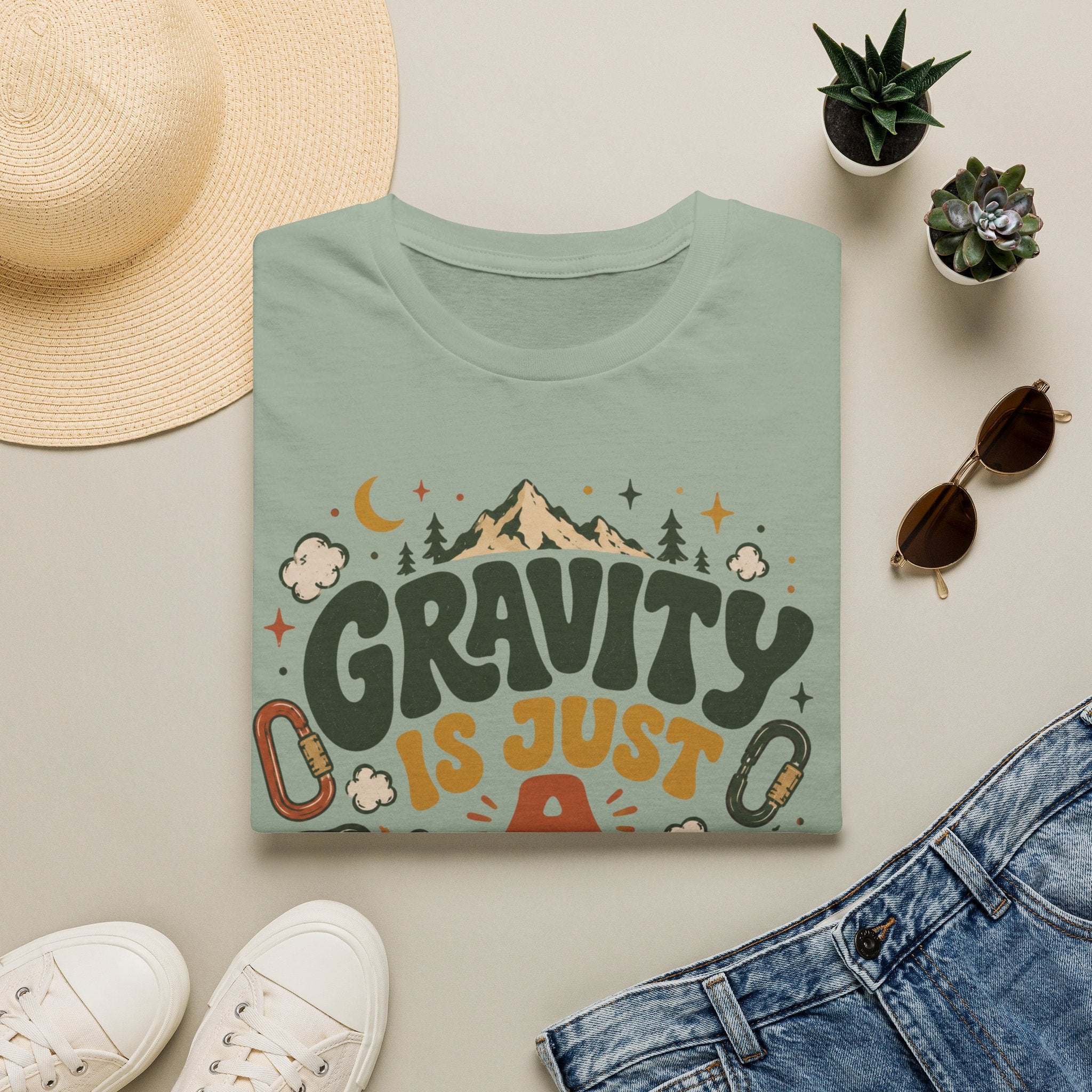 Gravity is Just a Suggestion Climbing T-Shirt