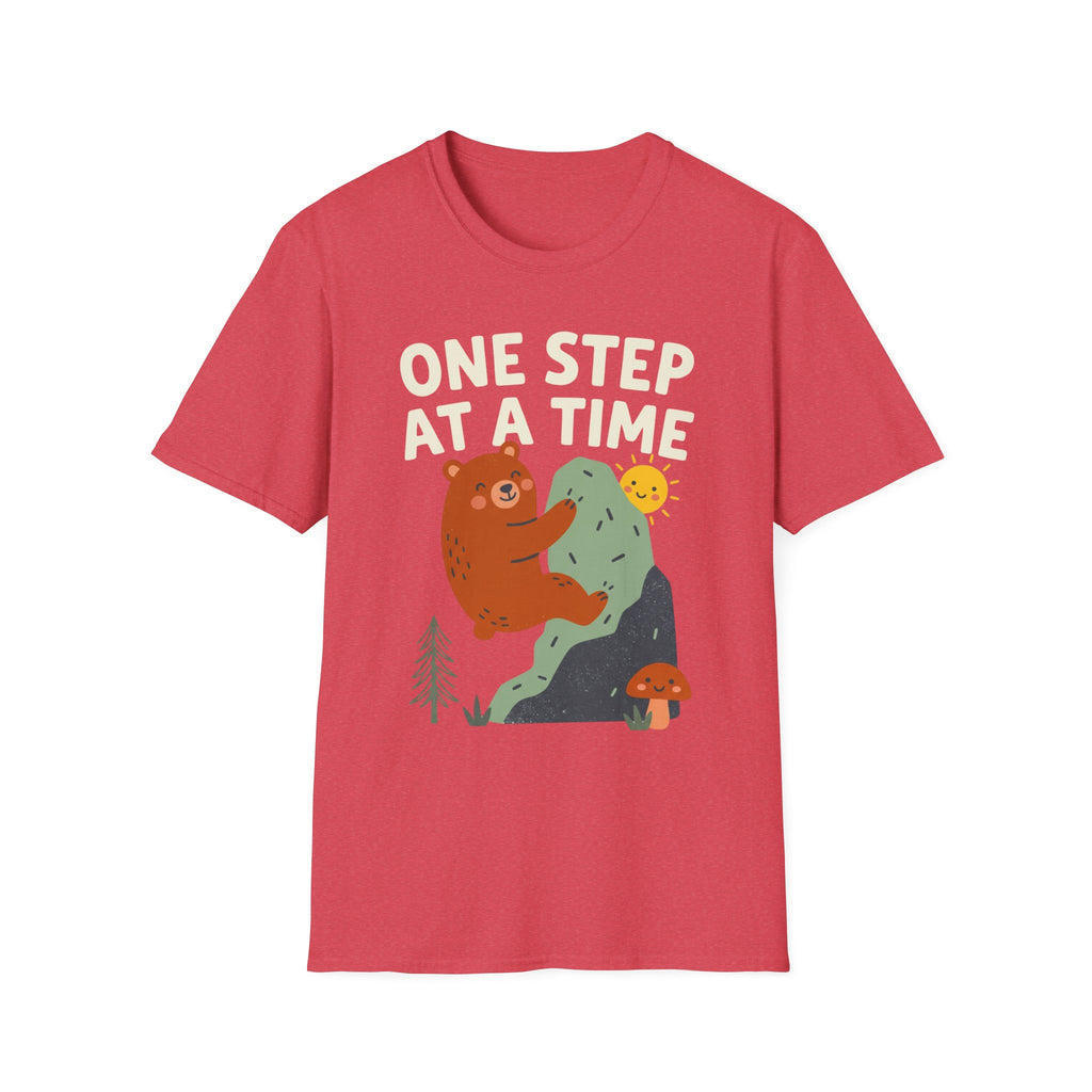One Step at a Time Cute Bear Climbing T-Shirt
