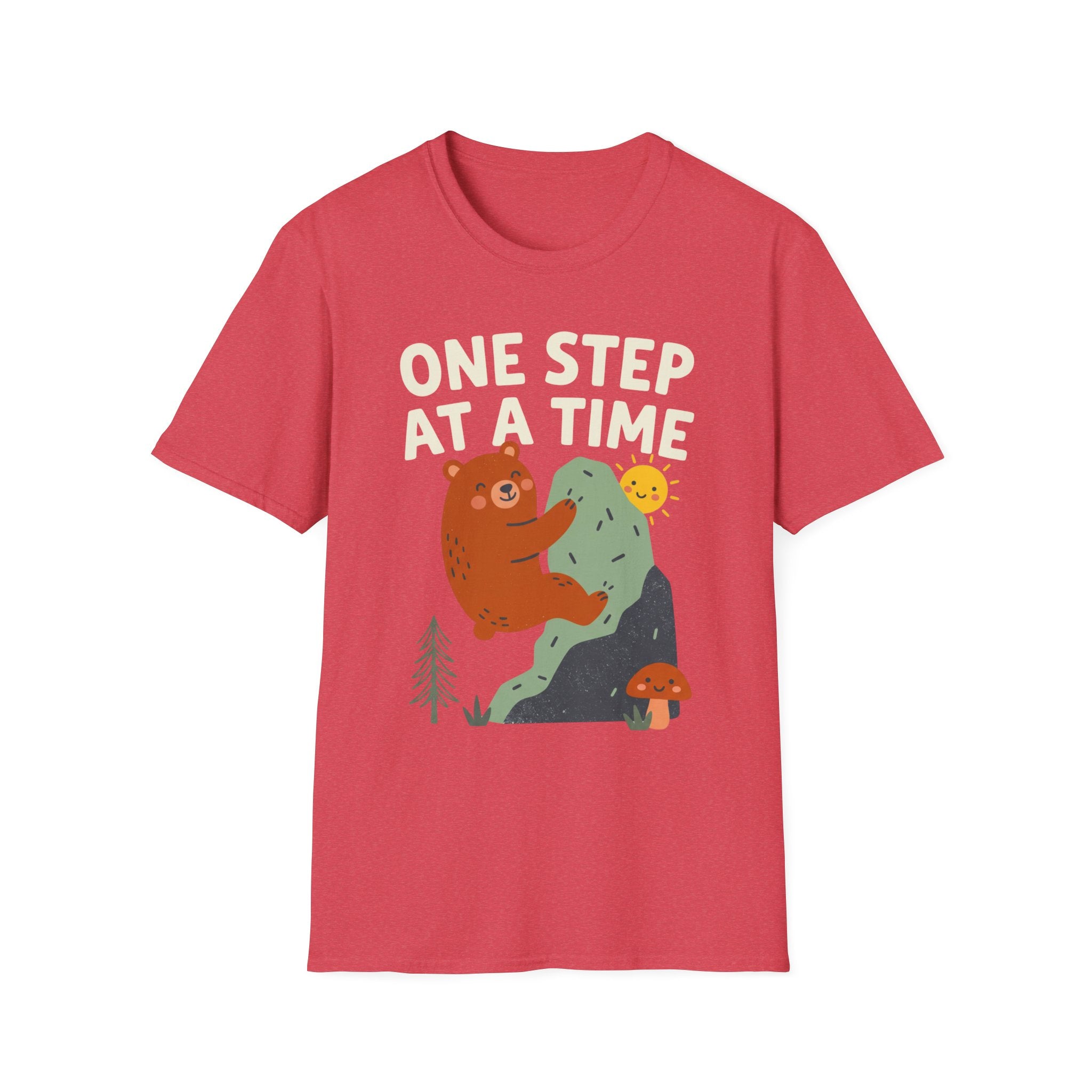 One Step at a Time Cute Bear Climbing T-Shirt
