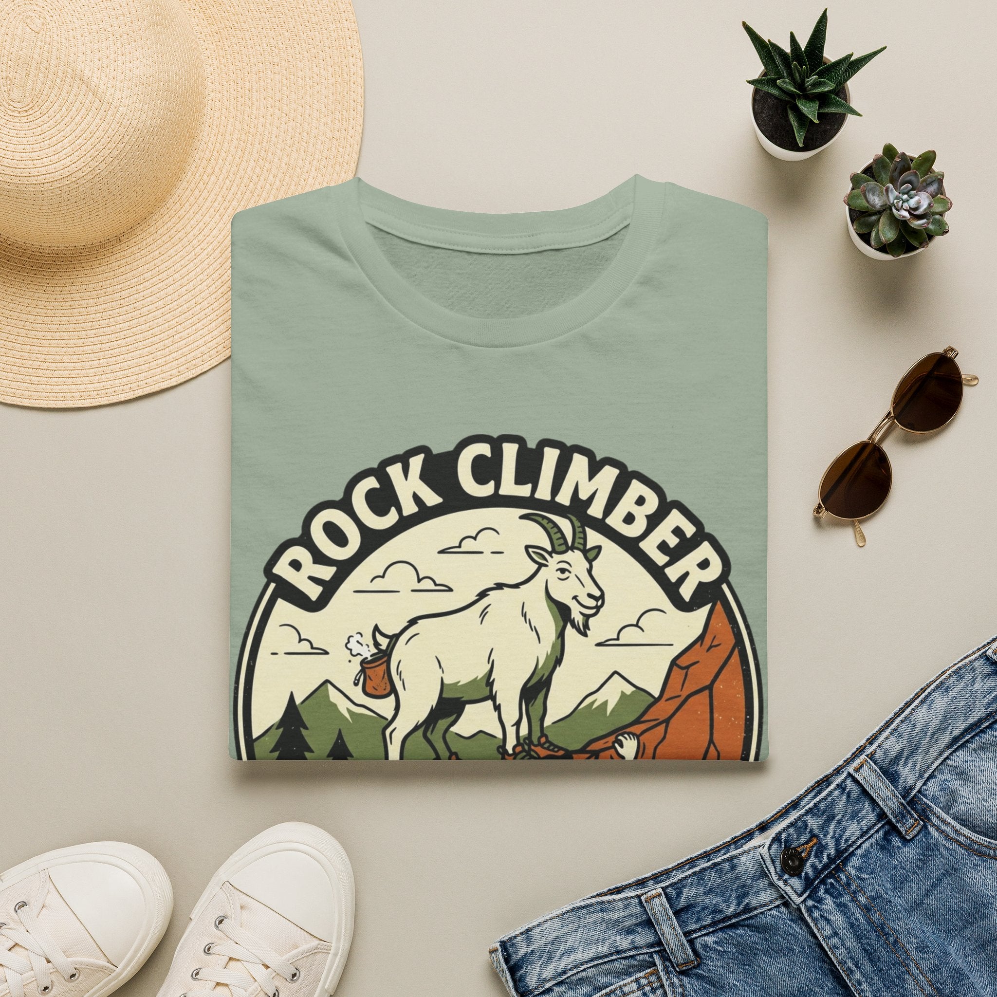 Rock Climber Mountain Goat T-Shirt
