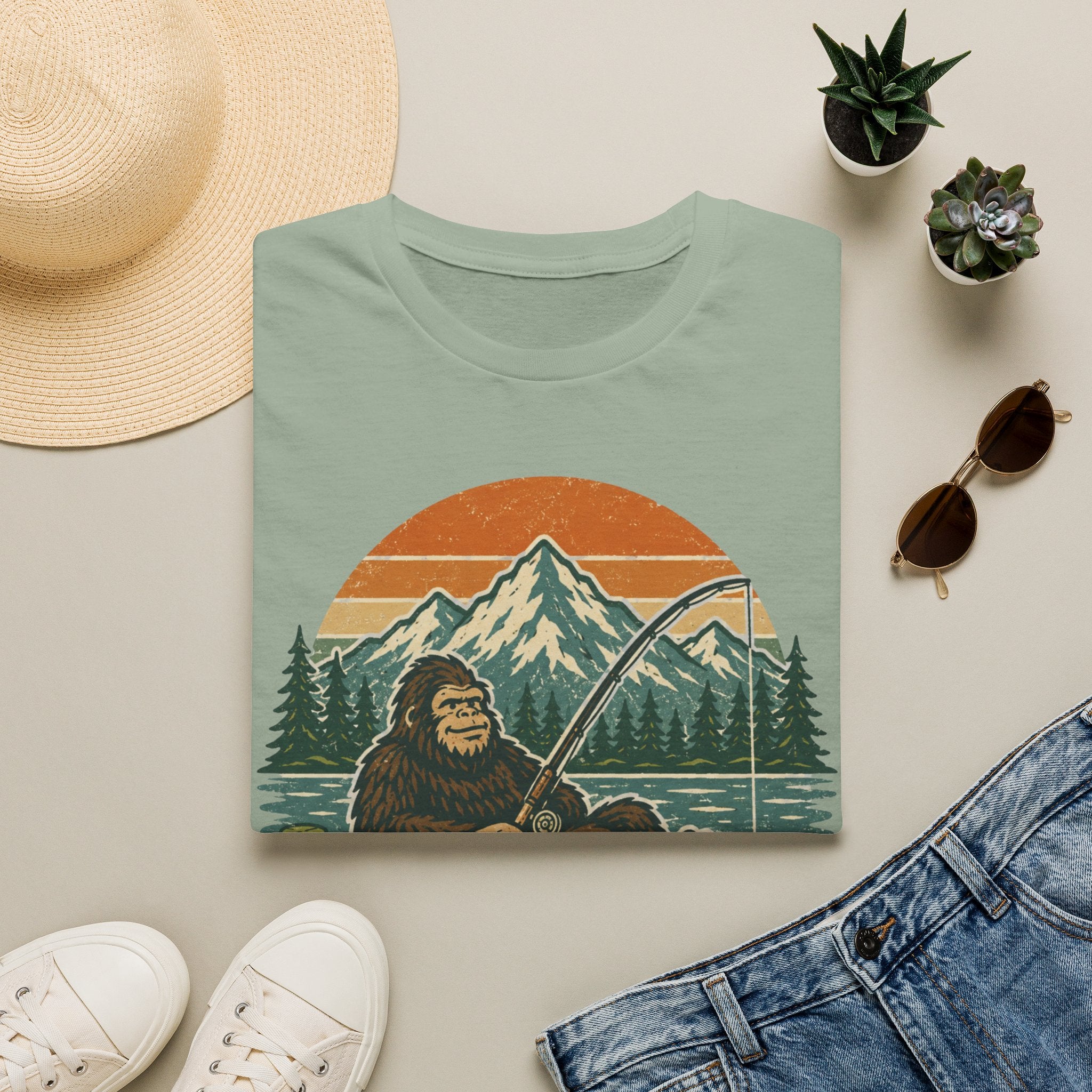 Bigfoot Fishing Outdoors T-Shirt