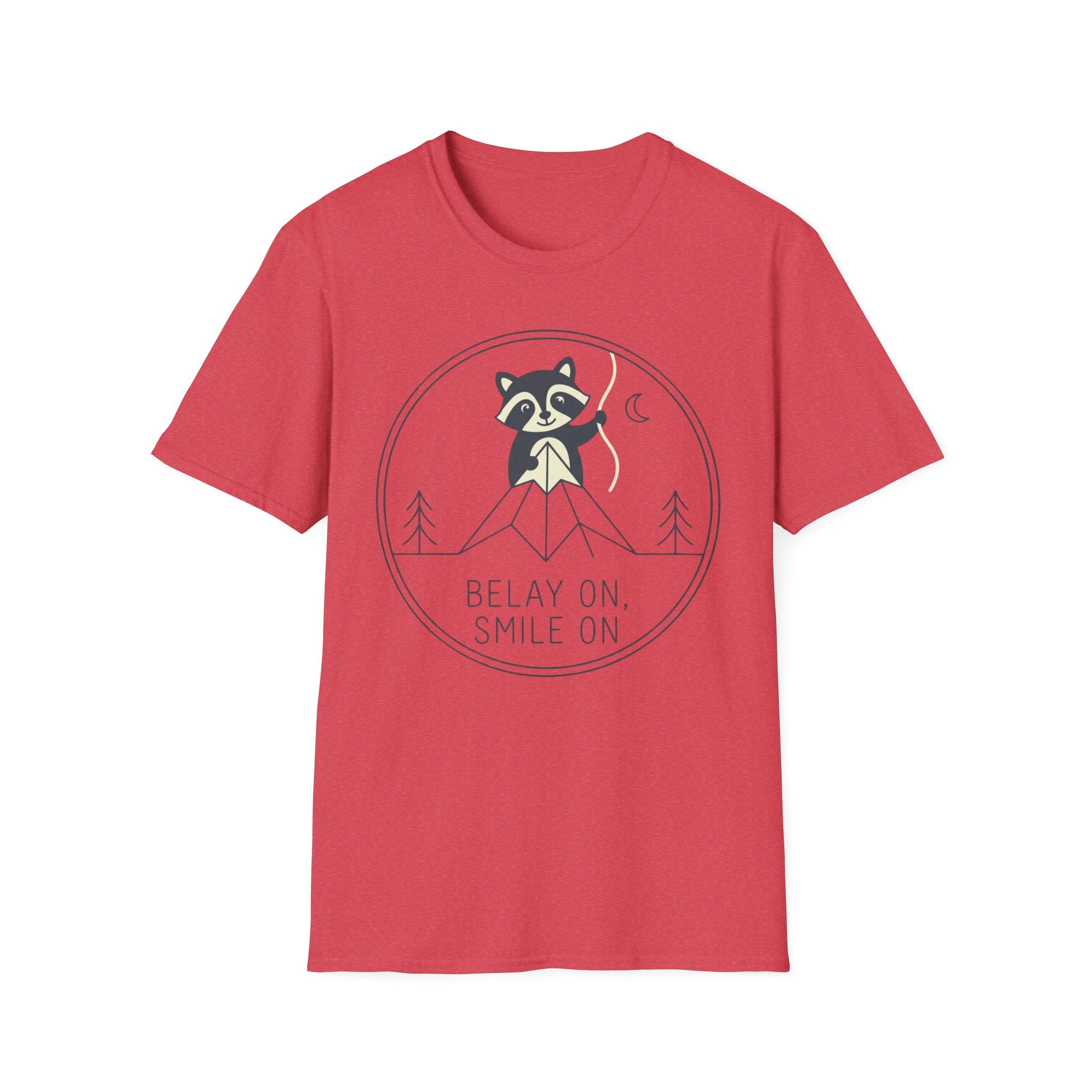 Belay on Smile on Raccoon Climbing T-Shirt
