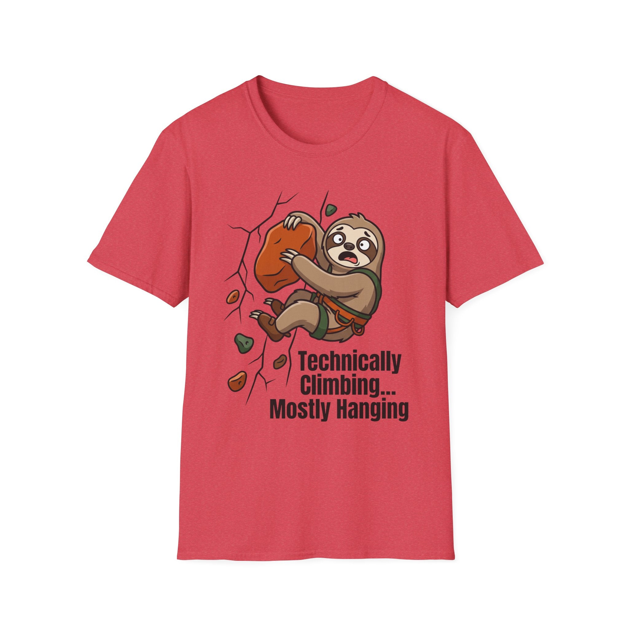 Technically Climbing Mostly Hanging Sloth Climbing T-Shirt