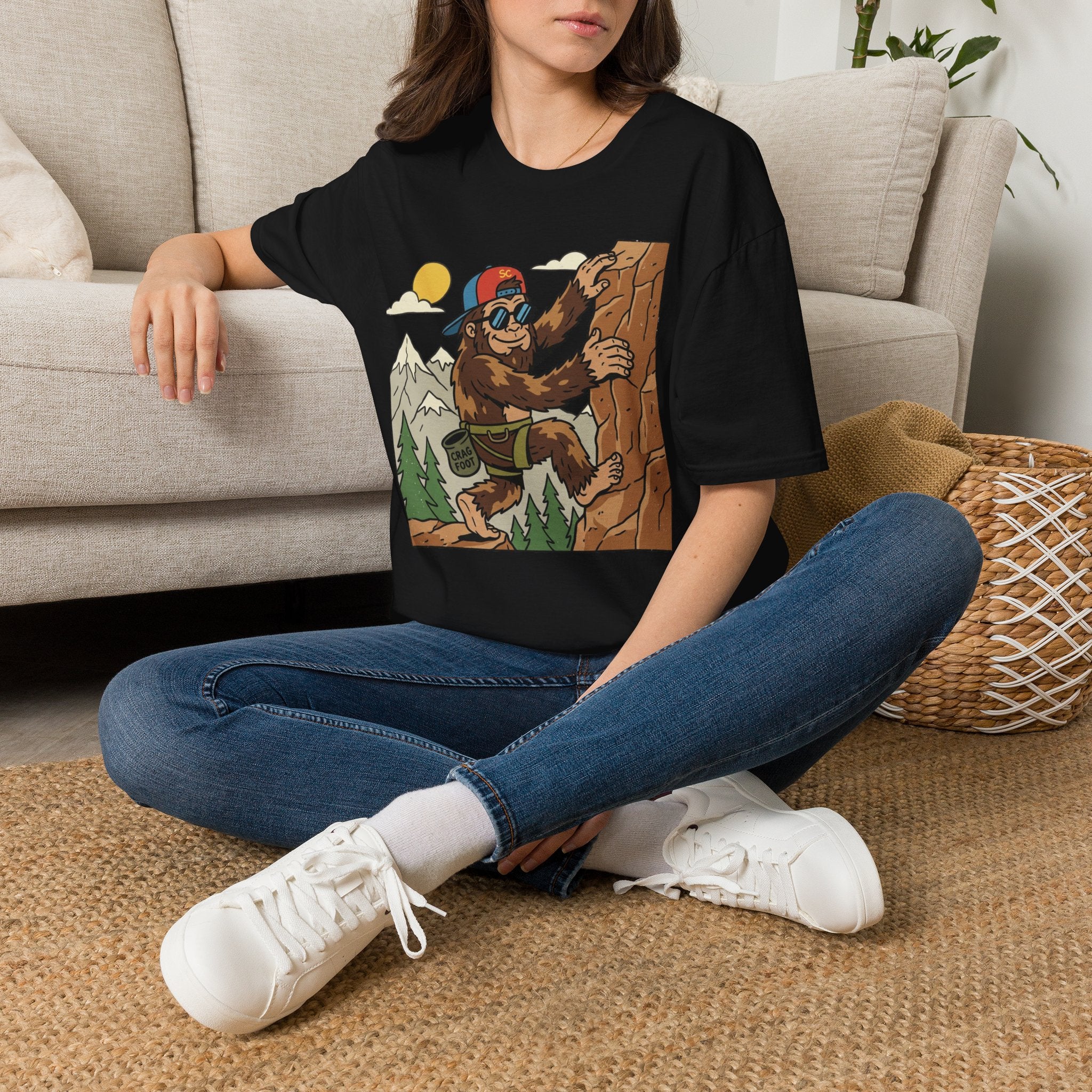 Bigfoot Cartoon Climbing T-Shirt