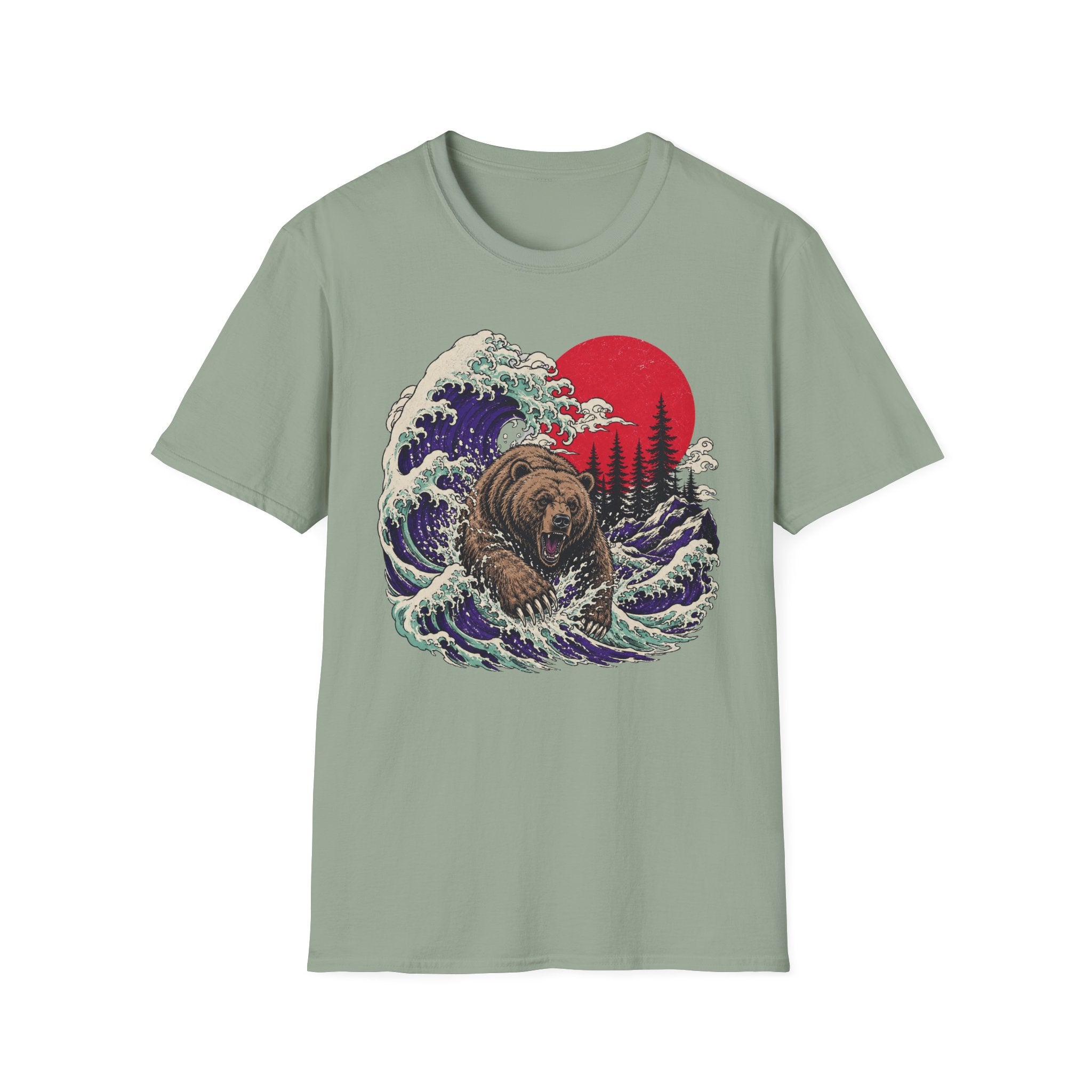 Grizzly Bear Leaping Outdoors T-Shirt