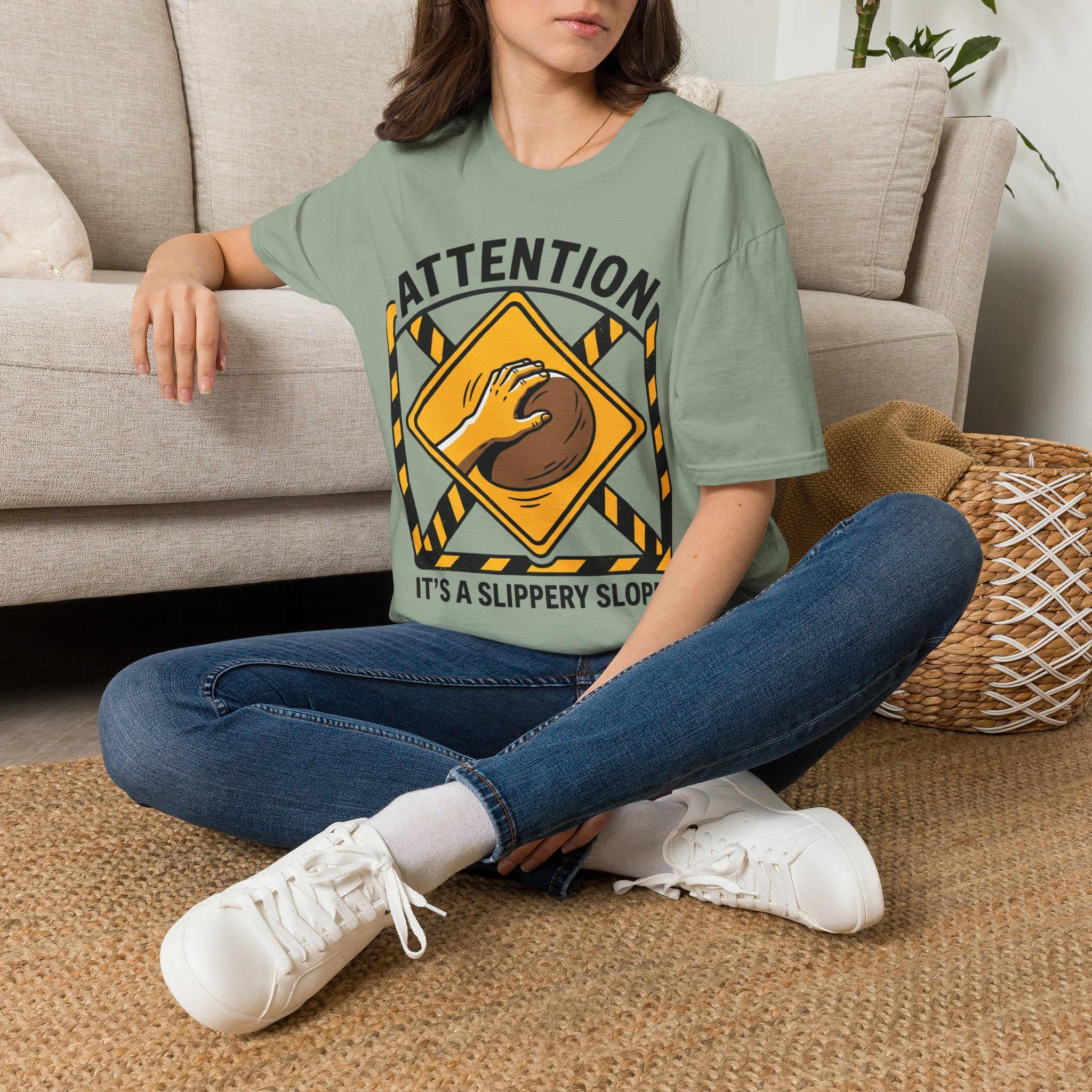 Attention It's a Slippery Sloper Climbing T-Shirt