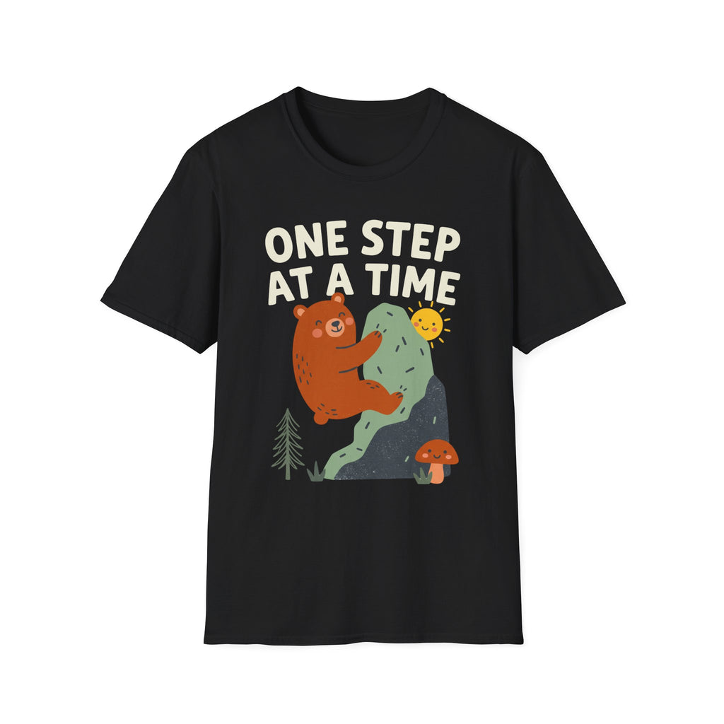 One Step at a Time Cute Bear Climbing T-Shirt