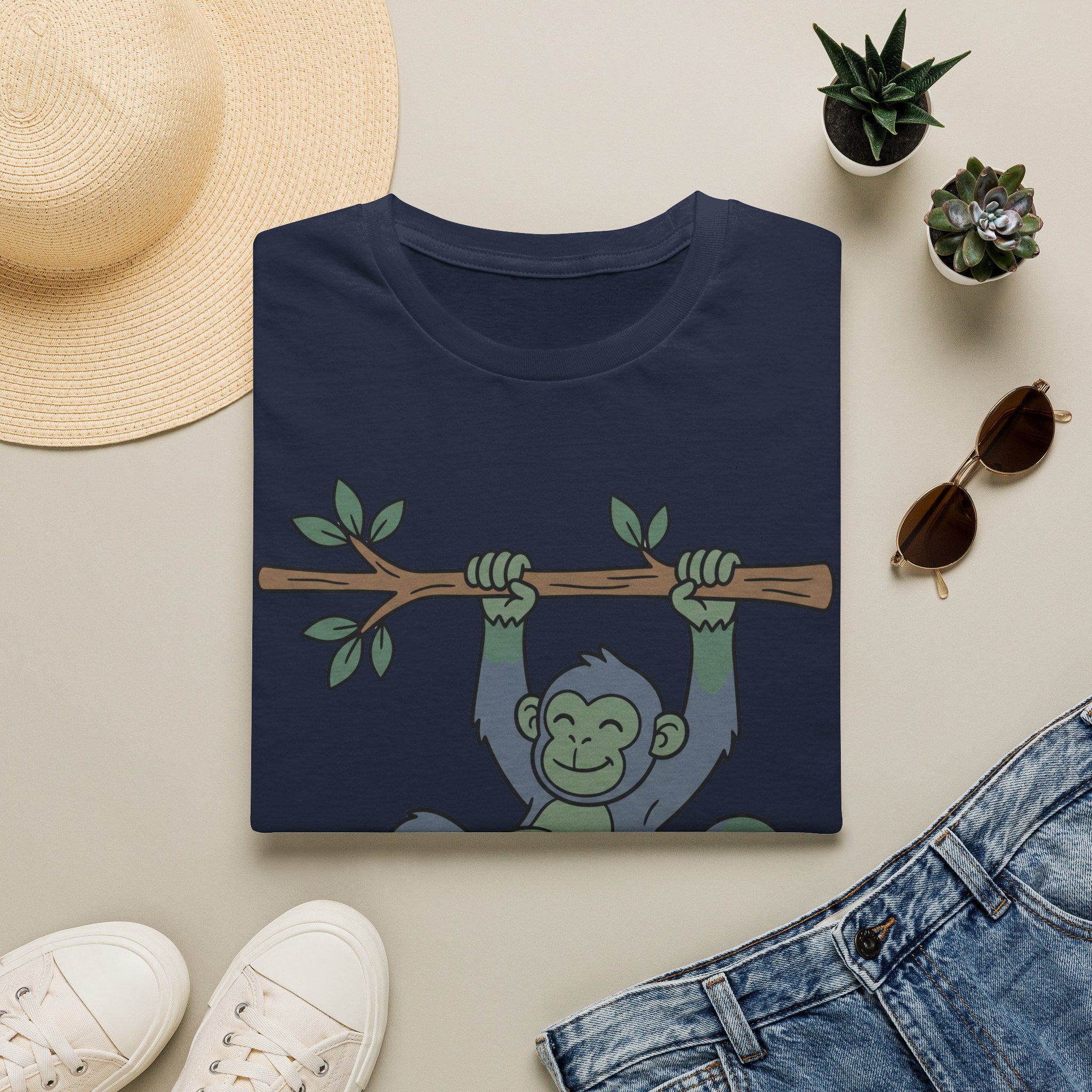Cute Monkey Climbing T-Shirt