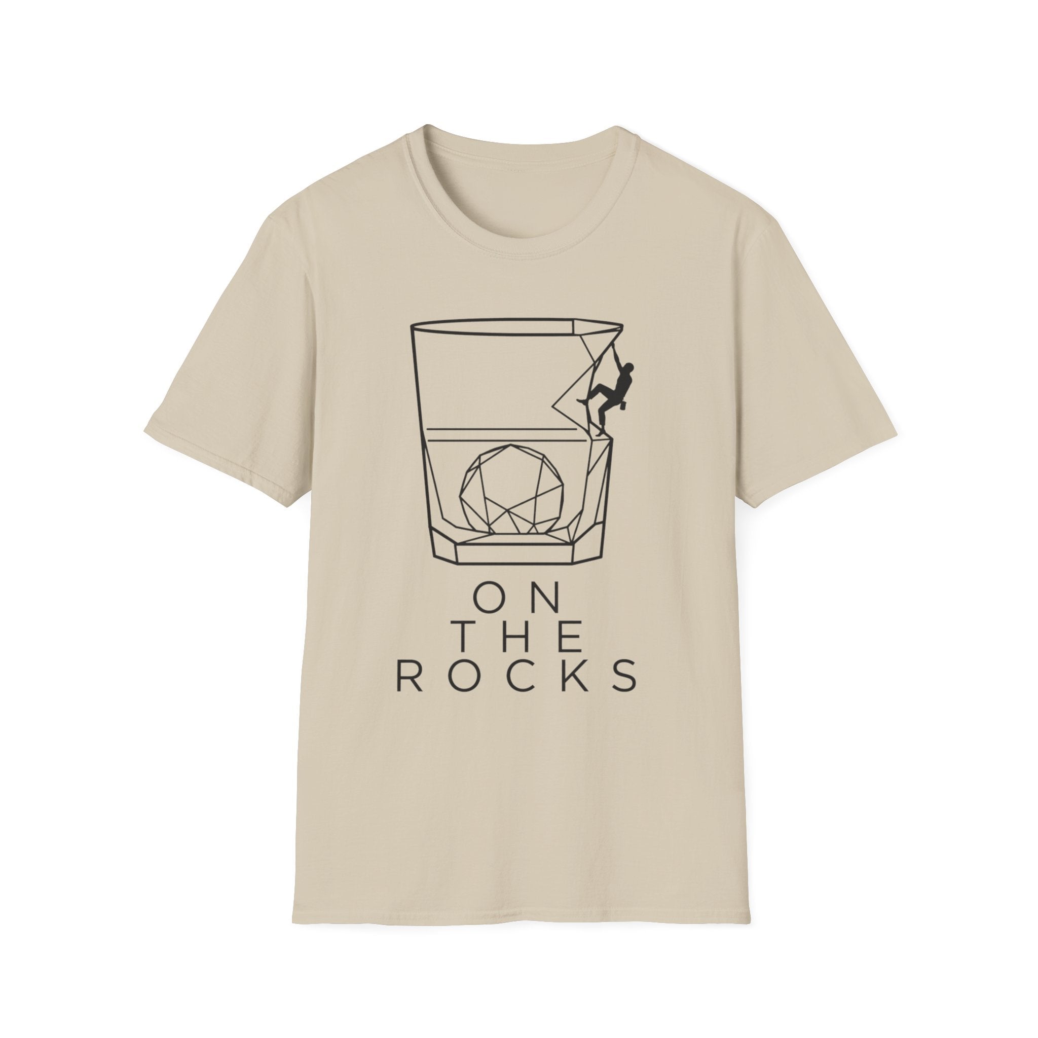 On The Rocks Line Art Climbing T-Shirt