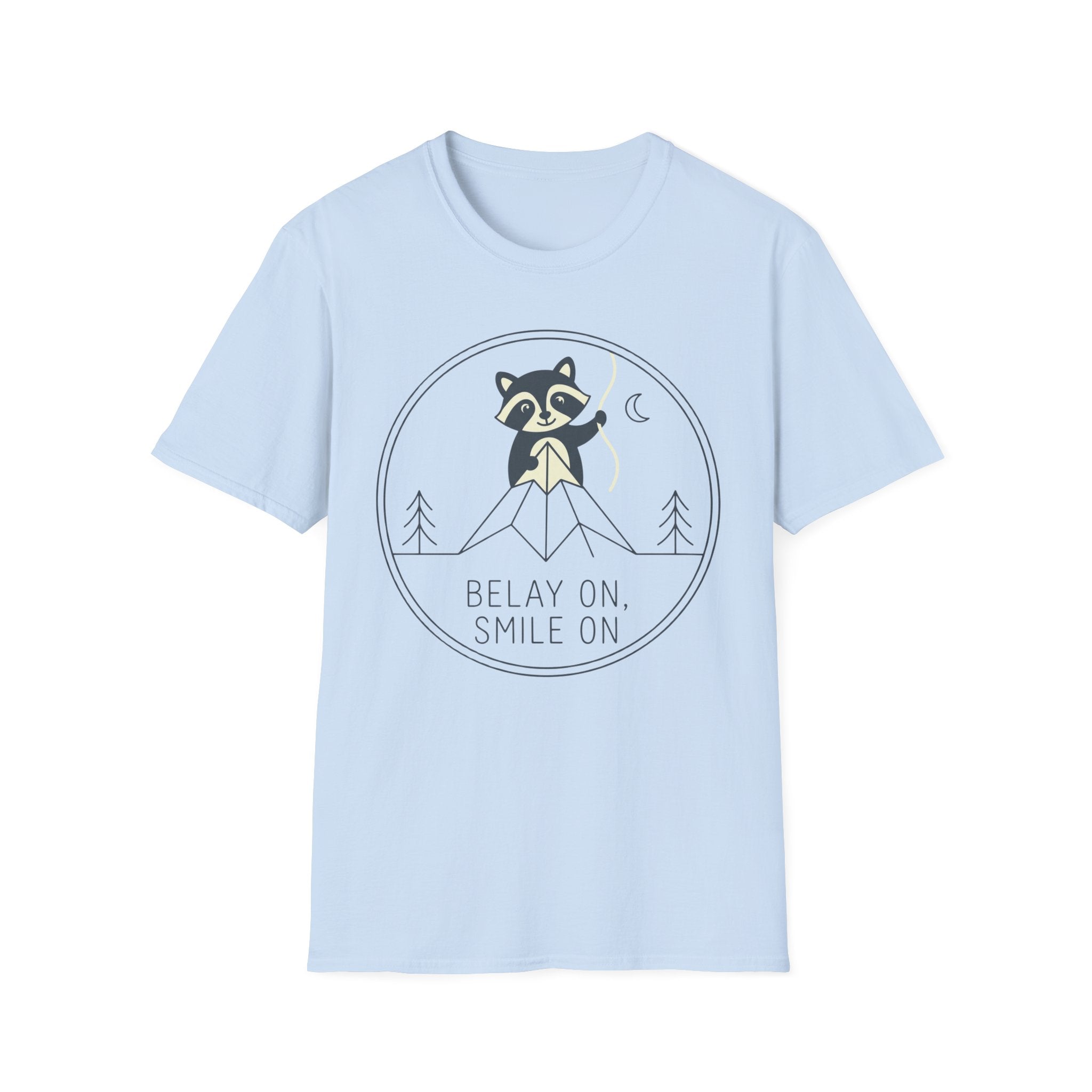 Belay on Smile on Raccoon Climbing T-Shirt