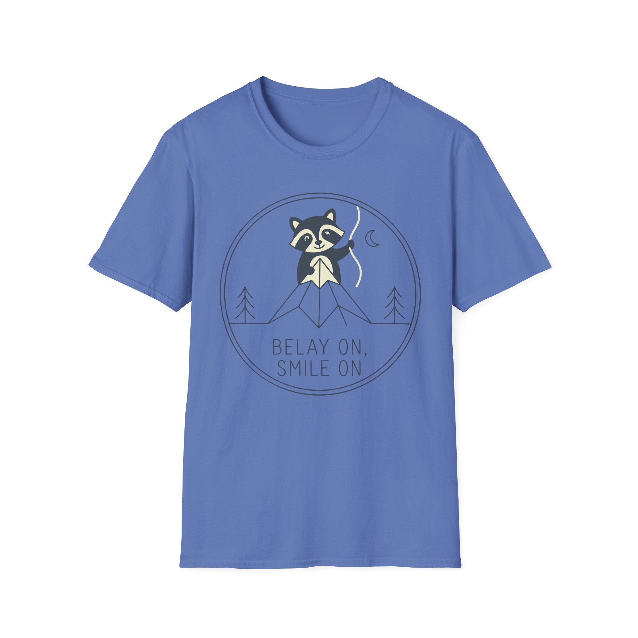 Belay on Smile on Raccoon Climbing T-Shirt