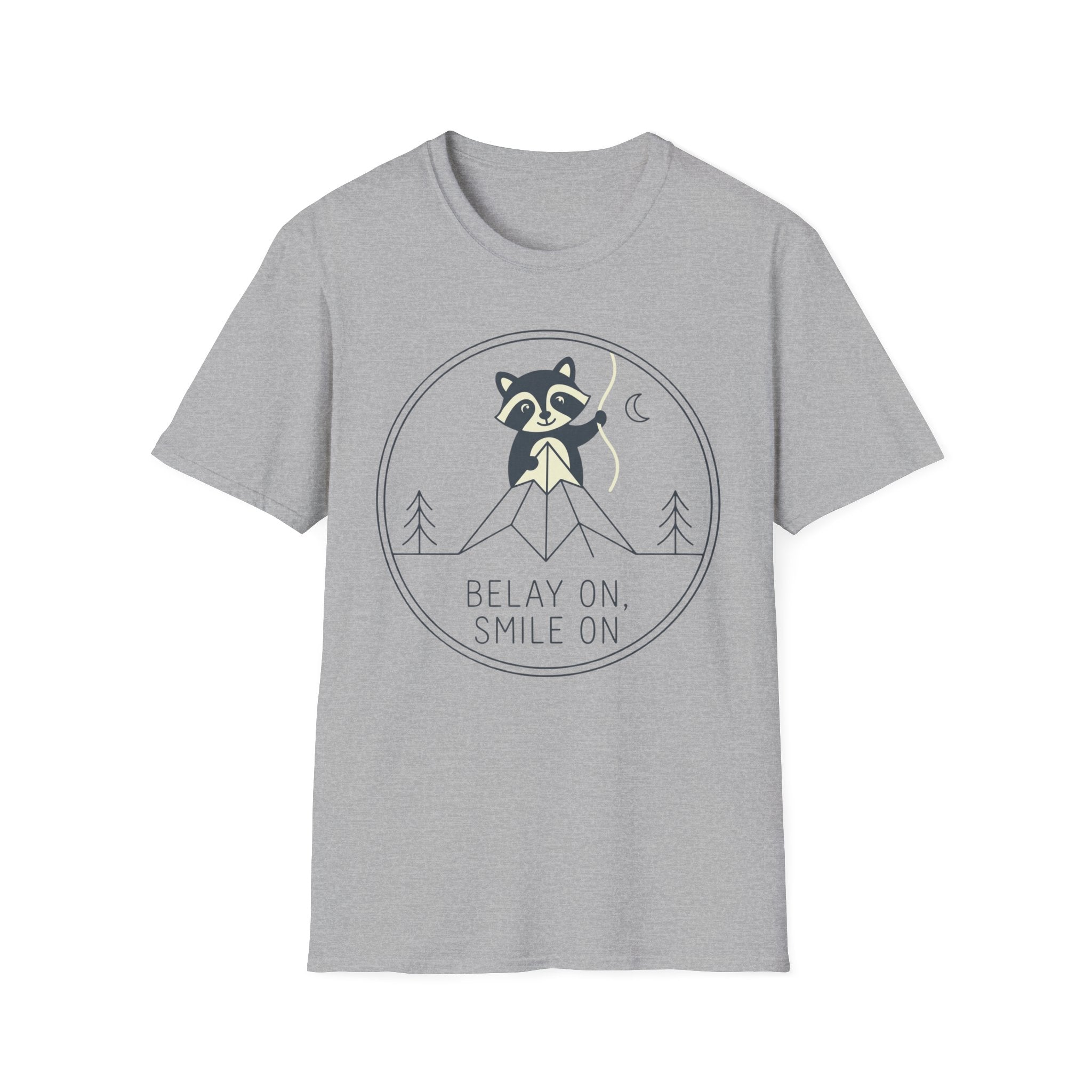Belay on Smile on Raccoon Climbing T-Shirt