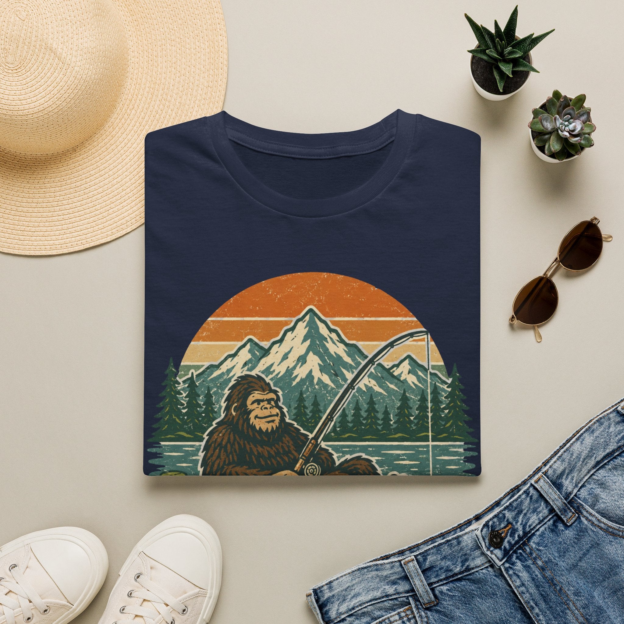 Bigfoot Fishing Outdoors T-Shirt