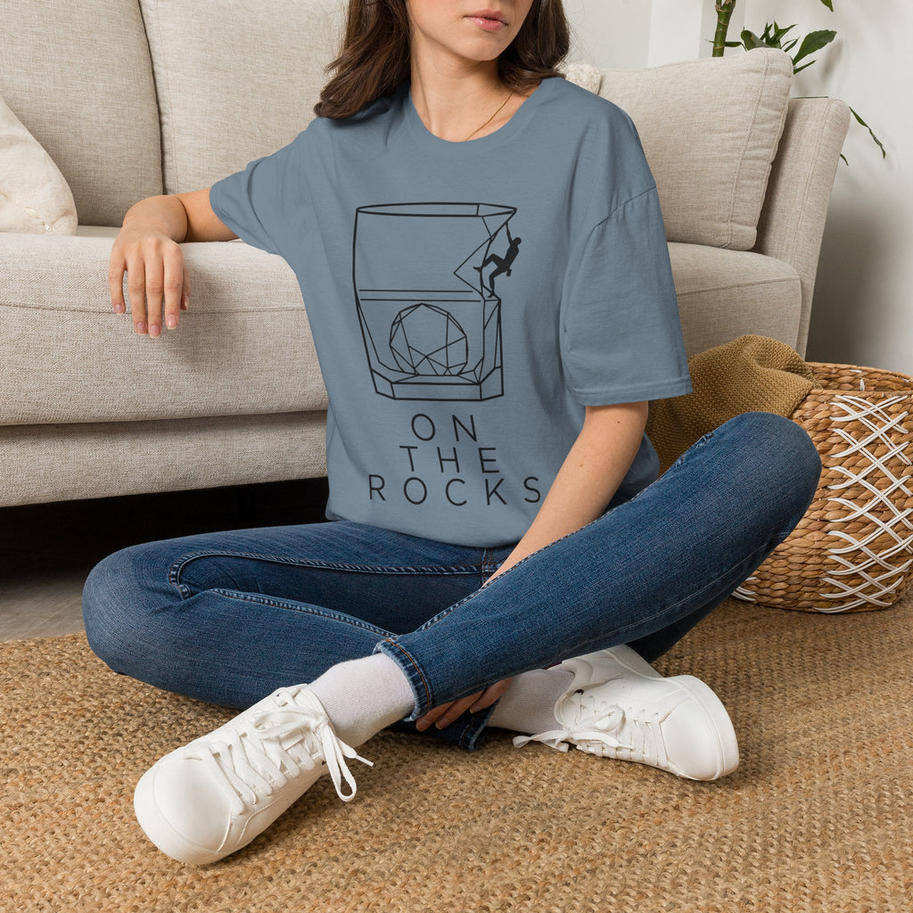 On The Rocks Line Art Climbing T-Shirt