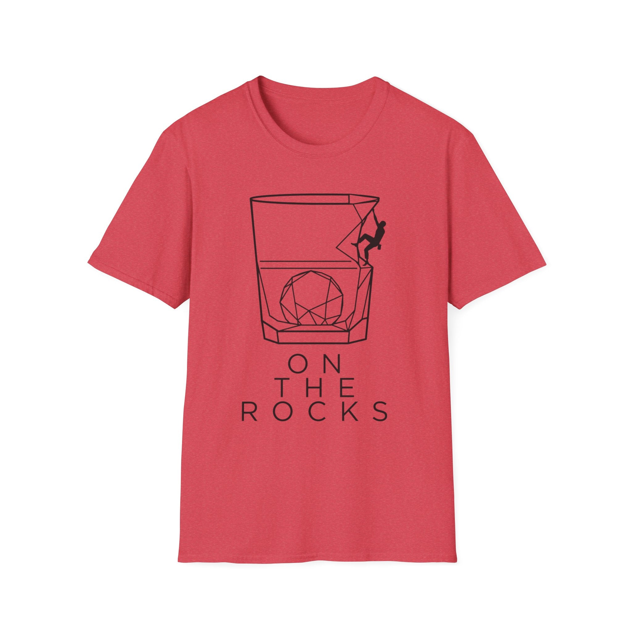 On The Rocks Line Art Climbing T-Shirt