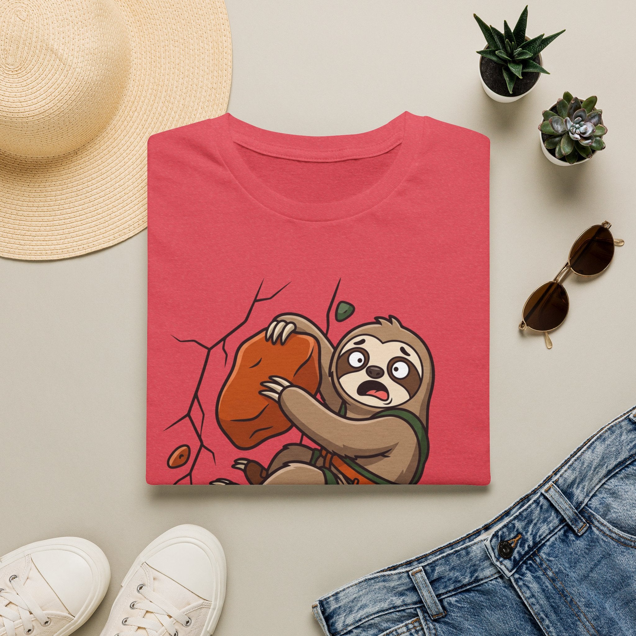 Technically Climbing Mostly Hanging Sloth Climbing T-Shirt