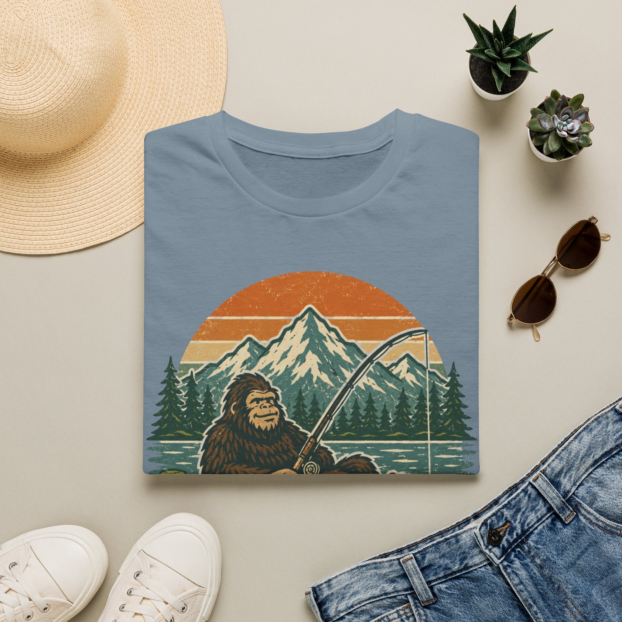 Bigfoot Fishing Outdoors T-Shirt