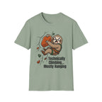 Technically Climbing Mostly Hanging Sloth Climbing T-Shirt