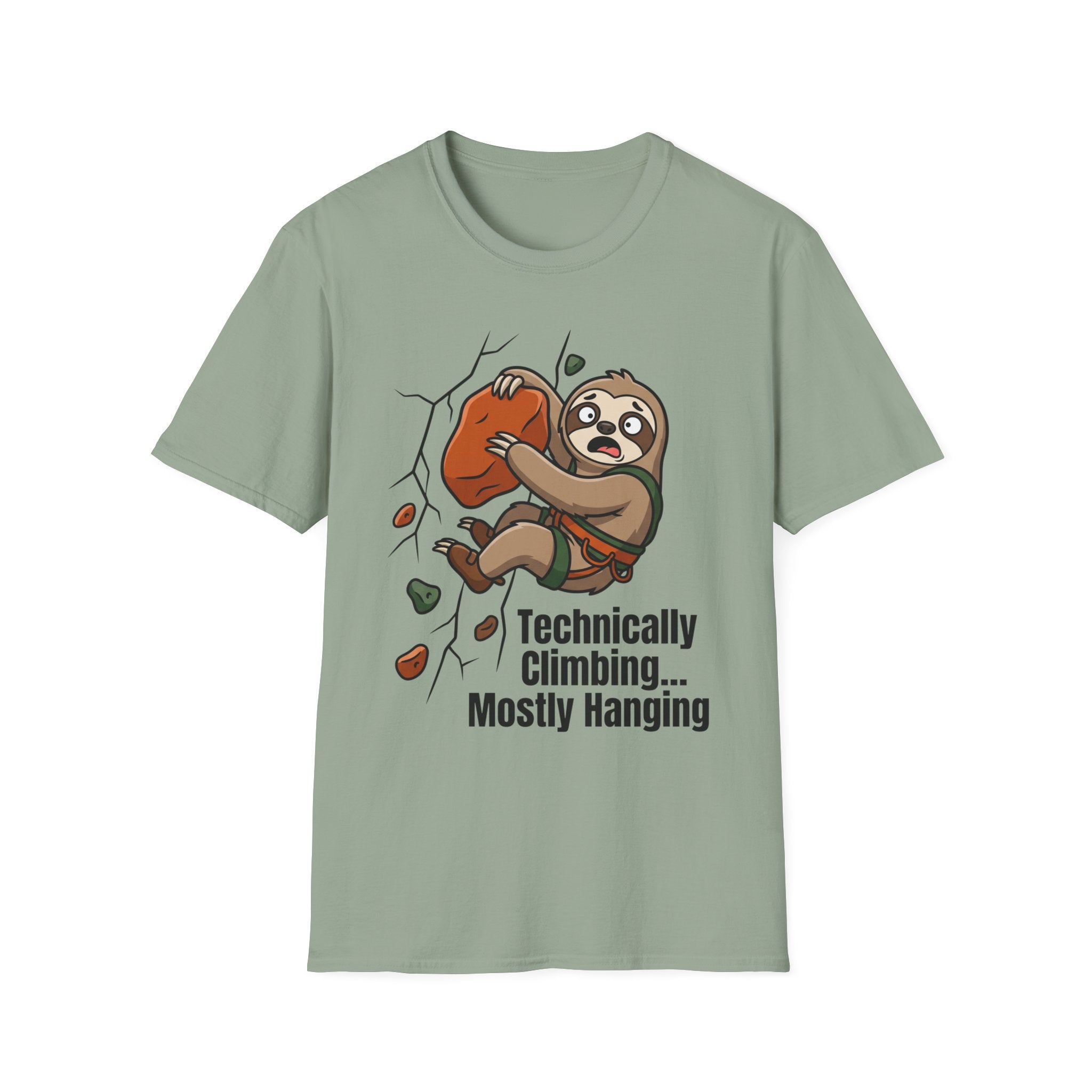 Technically Climbing Mostly Hanging Sloth Climbing T-Shirt