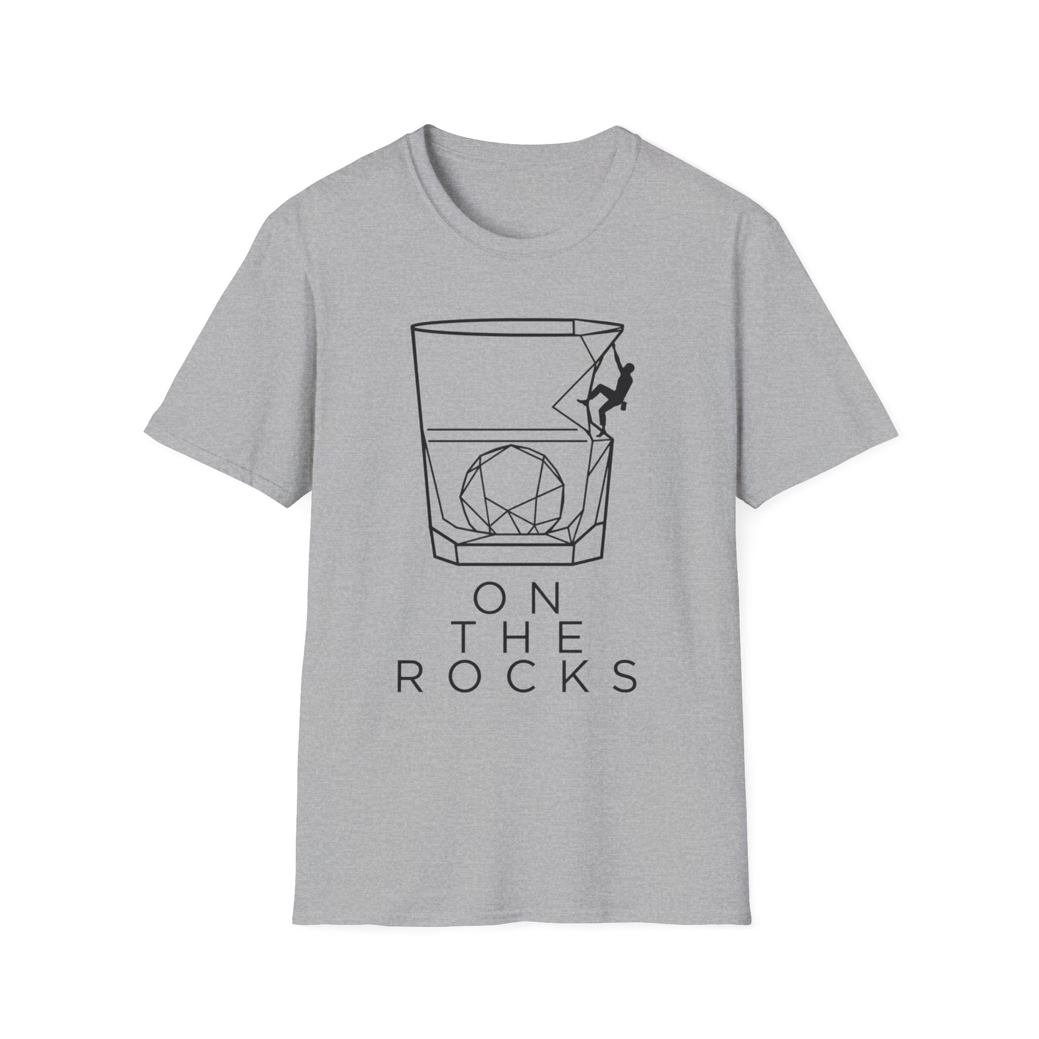 On The Rocks Line Art Climbing T-Shirt