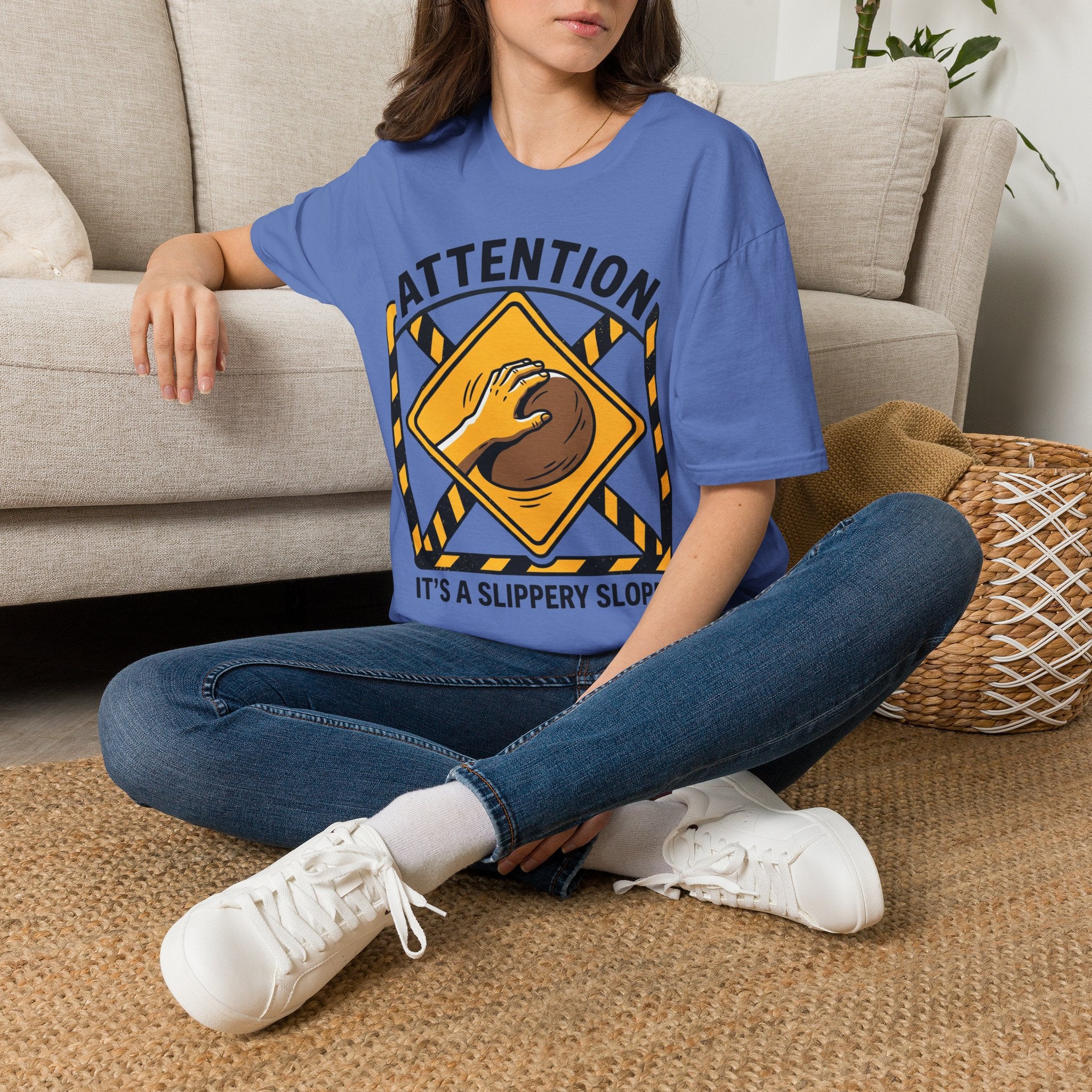 Attention It's a Slippery Sloper Climbing T-Shirt