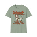 Technically Outdoorsy Mostly Just Hanging Out Goat Climbing T-Shirt