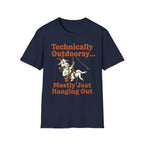Technically Outdoorsy Mostly Just Hanging Out Goat Climbing T-Shirt