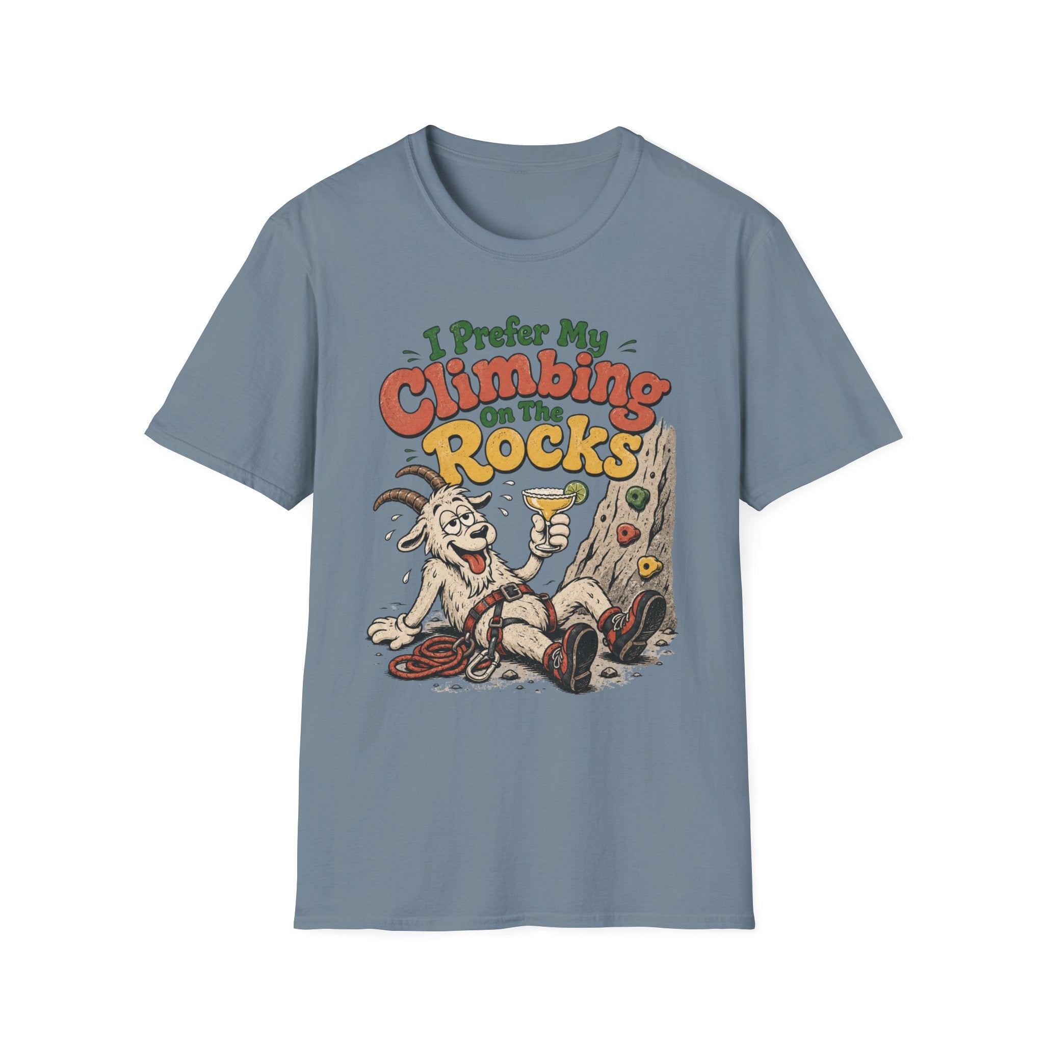 I Prefer My Climbing On The Rocks Goat Climbing T-Shirt