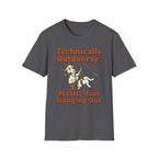 Technically Outdoorsy Mostly Just Hanging Out Goat Climbing T-Shirt