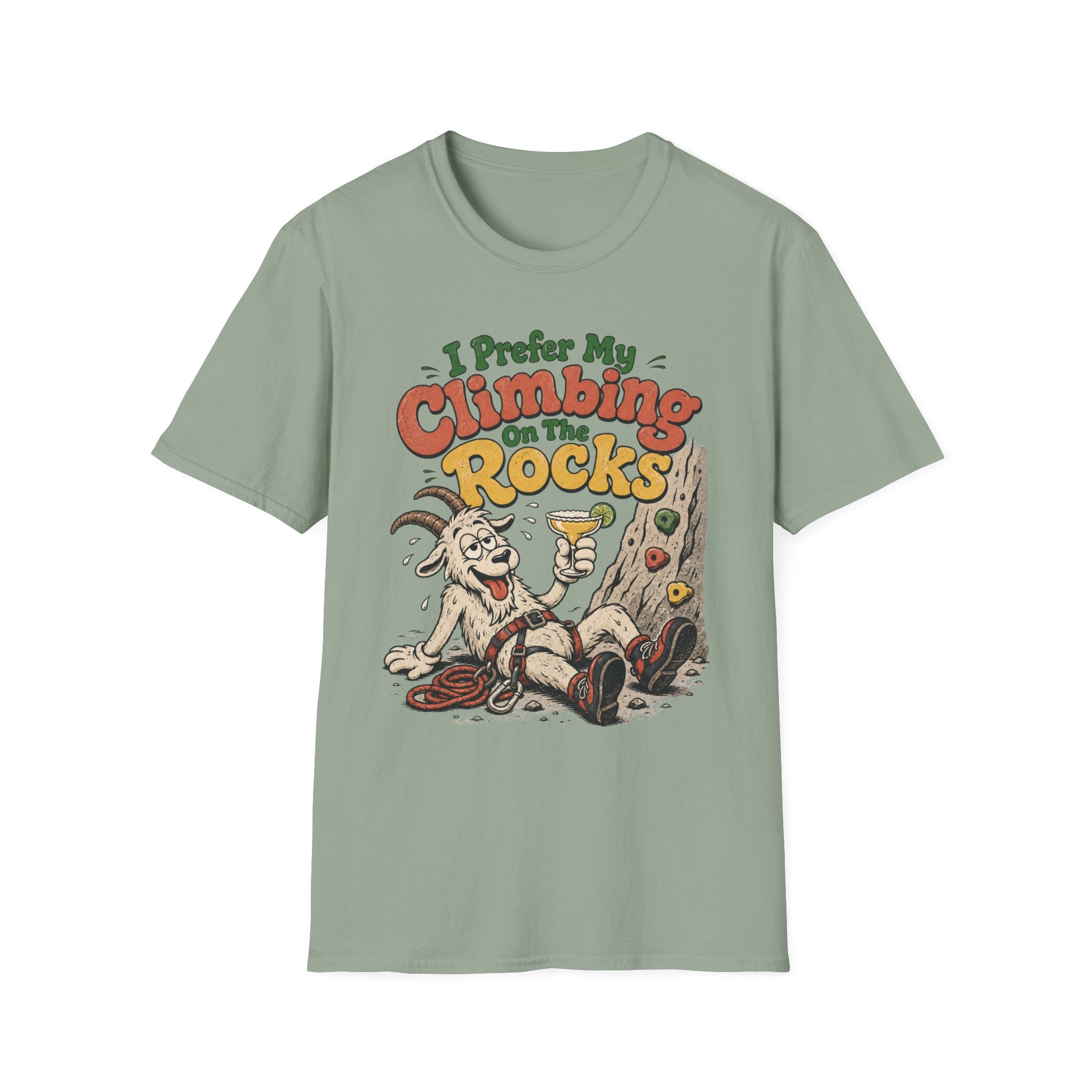 I Prefer My Climbing On The Rocks Goat Climbing T-Shirt