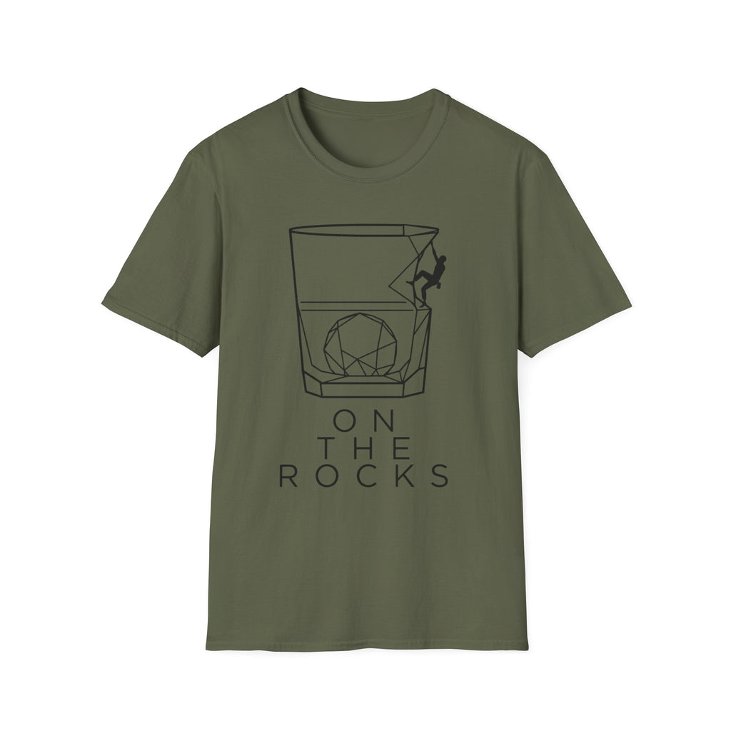 On The Rocks Line Art Climbing T-Shirt