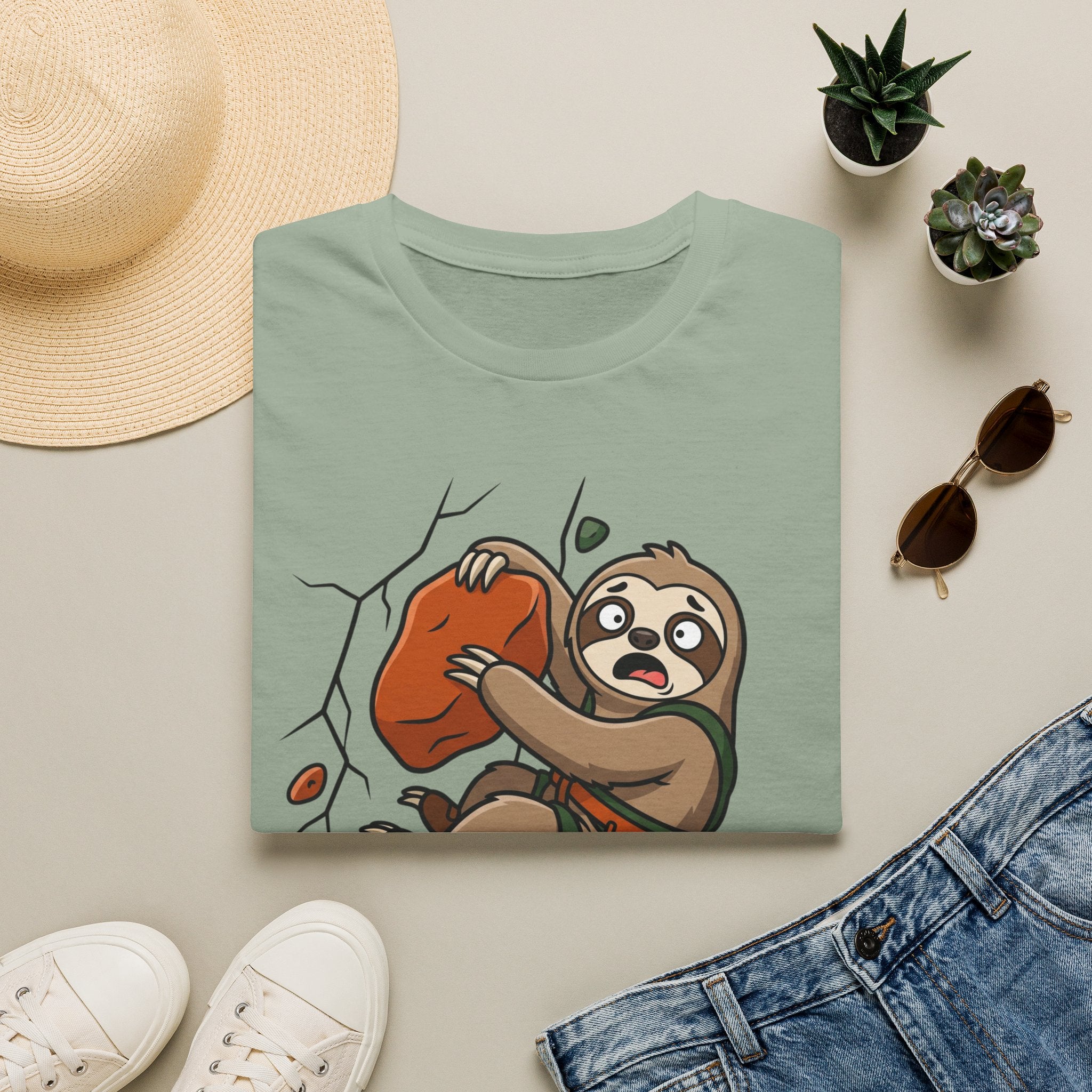Technically Climbing Mostly Hanging Sloth Climbing T-Shirt