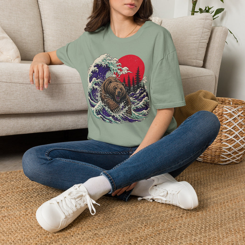 Grizzly Bear Leaping Outdoors T-Shirt