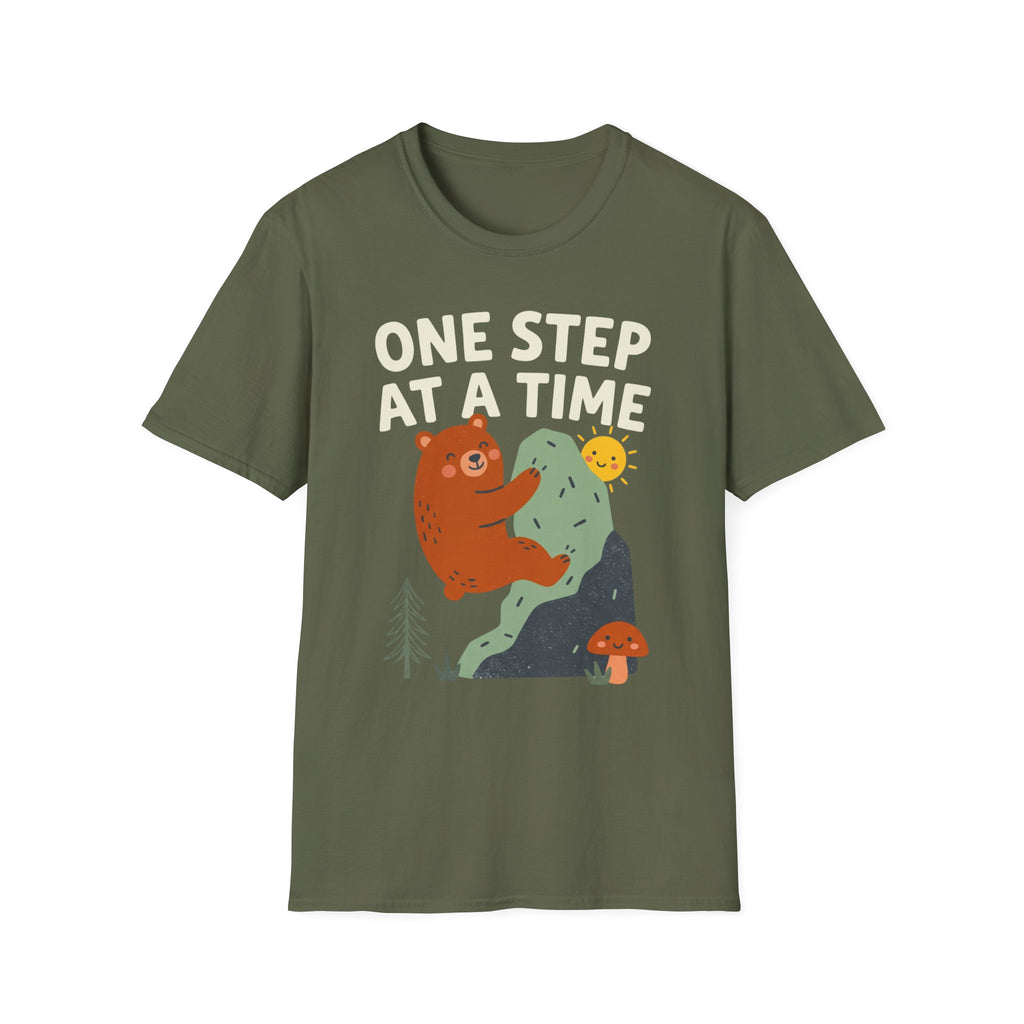 One Step at a Time Cute Bear Climbing T-Shirt