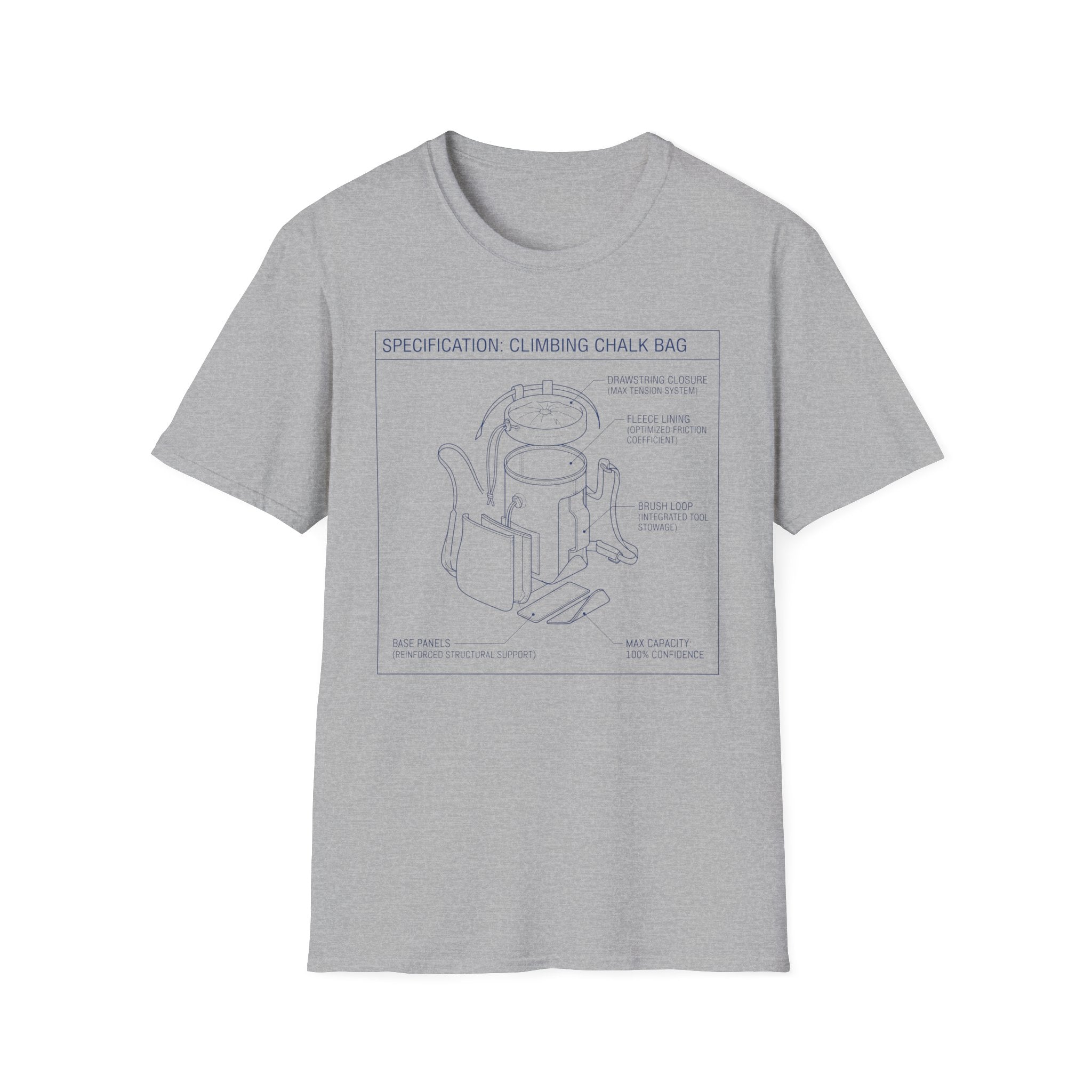 Chalk Bag Specs. Climbing T-Shirt