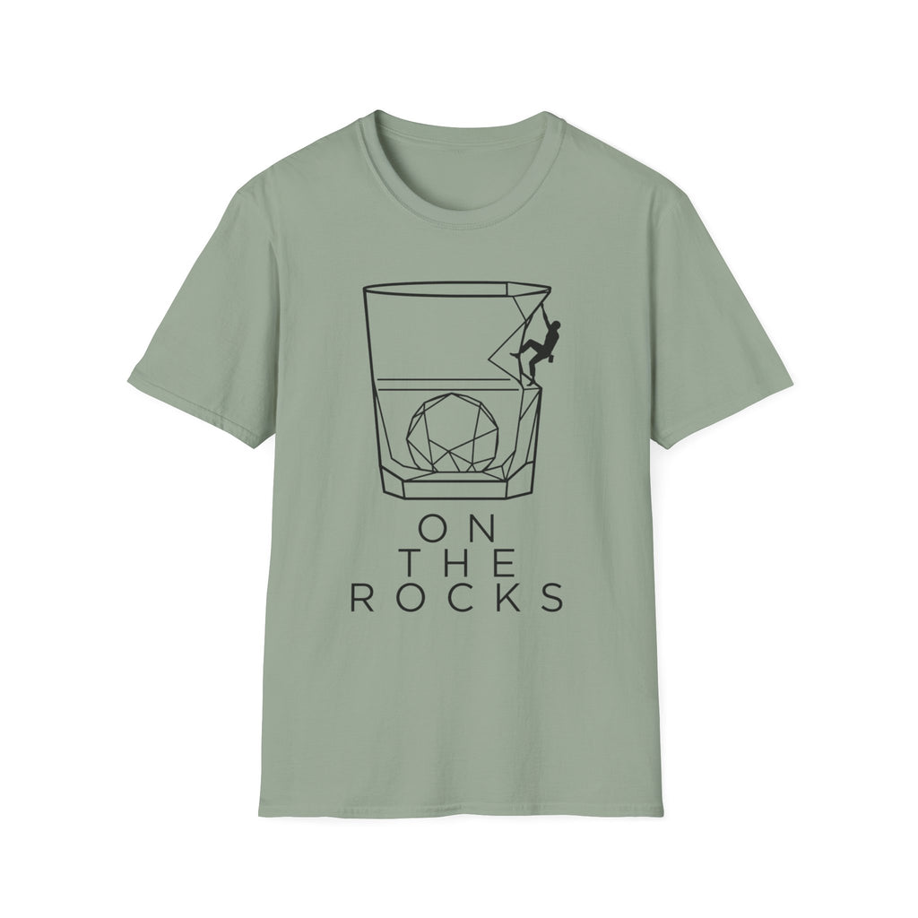 On The Rocks Line Art Climbing T-Shirt