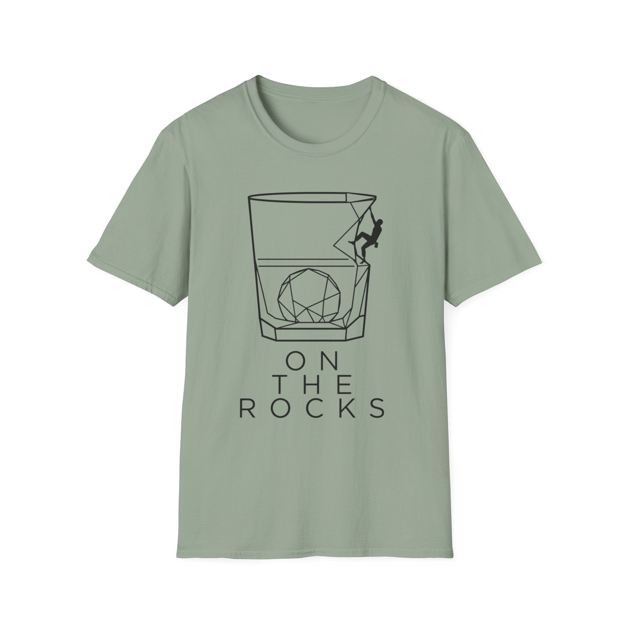 On The Rocks Line Art Climbing T-Shirt