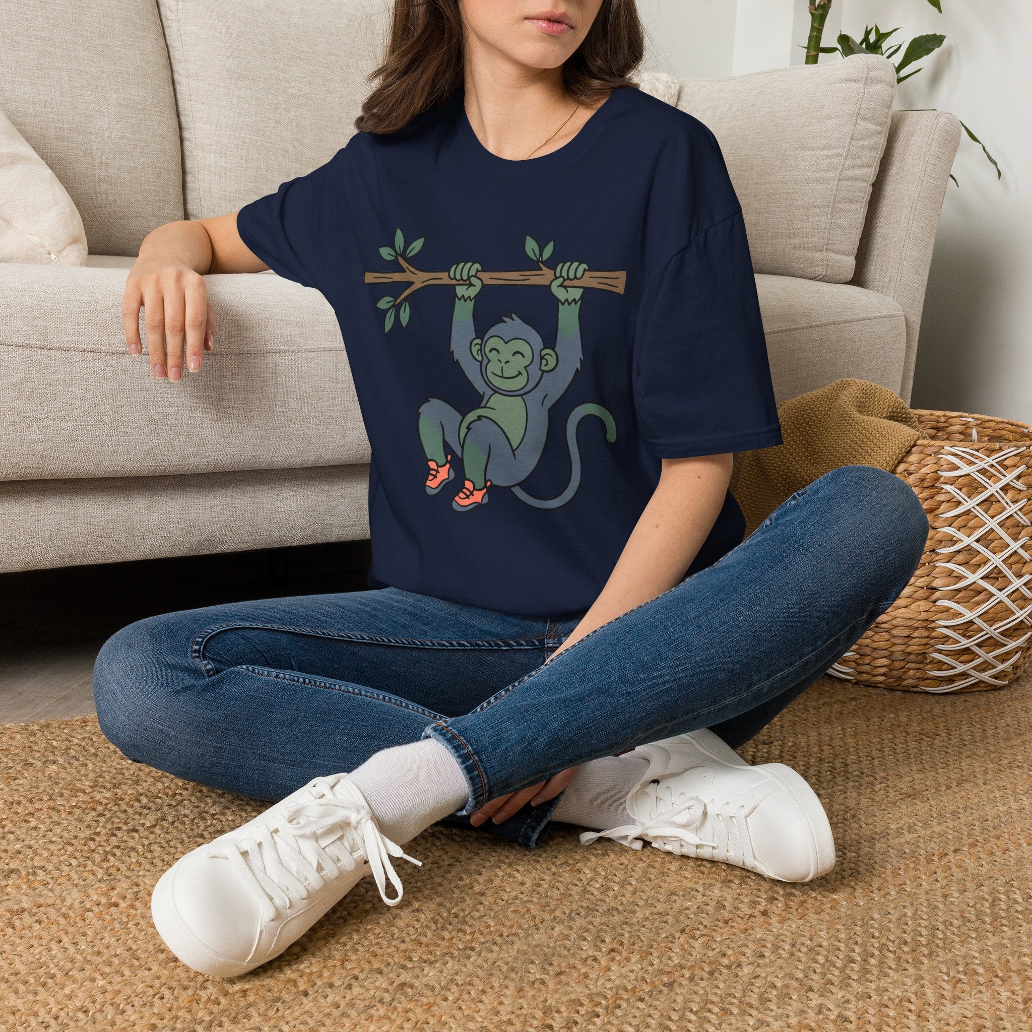 Cute Monkey Climbing T-Shirt